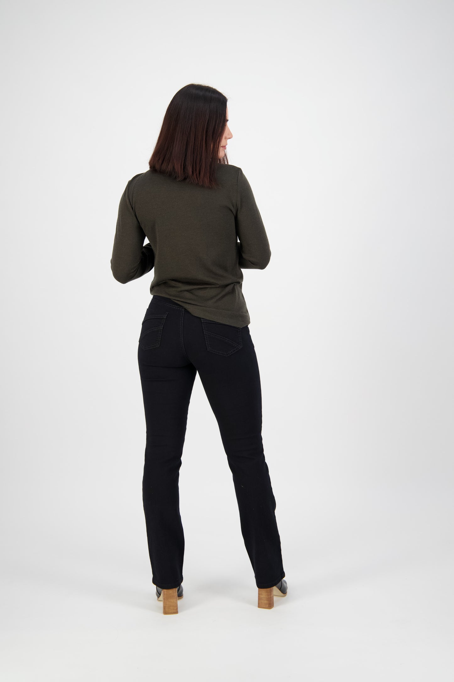 5937 Black Denim - Straight Leg Full Length Jean - Vassalli
