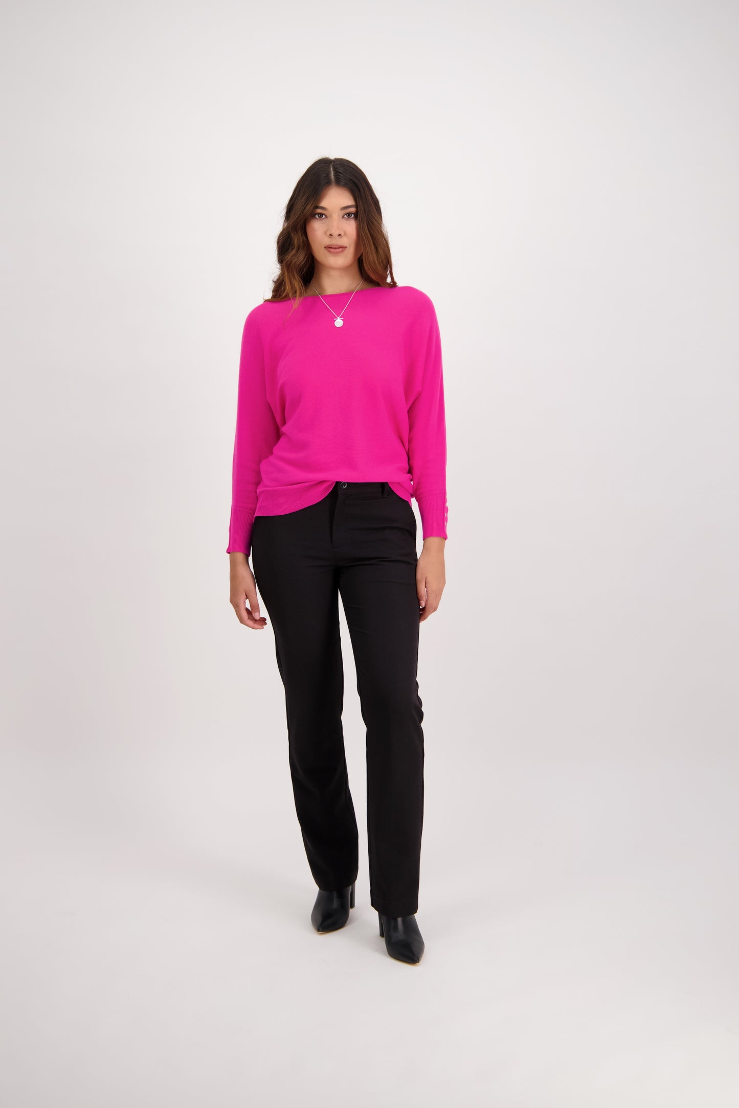 5952 Black - Straight Leg Full Length Dress Pant - Vassalli