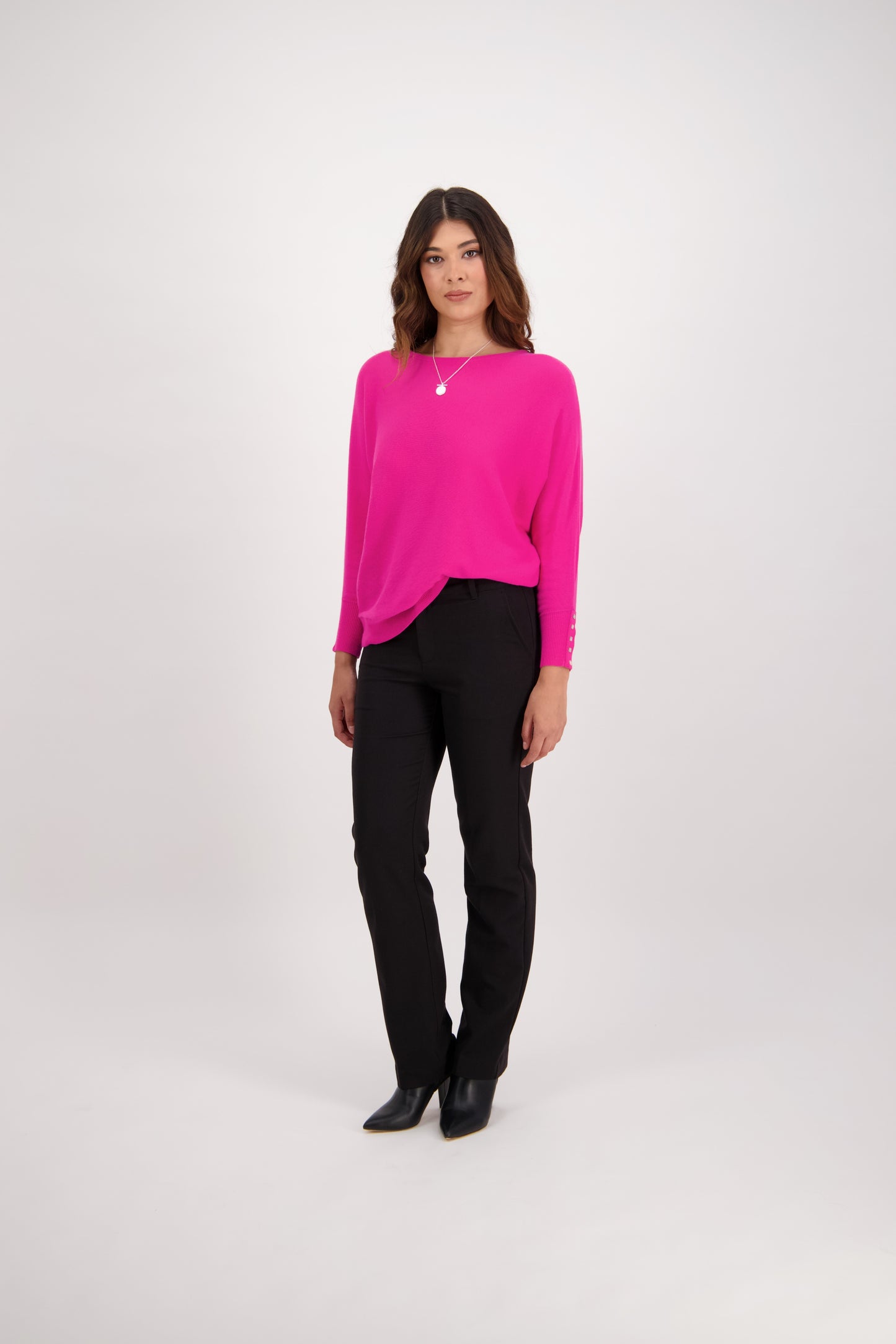 5952 Black - Straight Leg Full Length Dress Pant - Vassalli