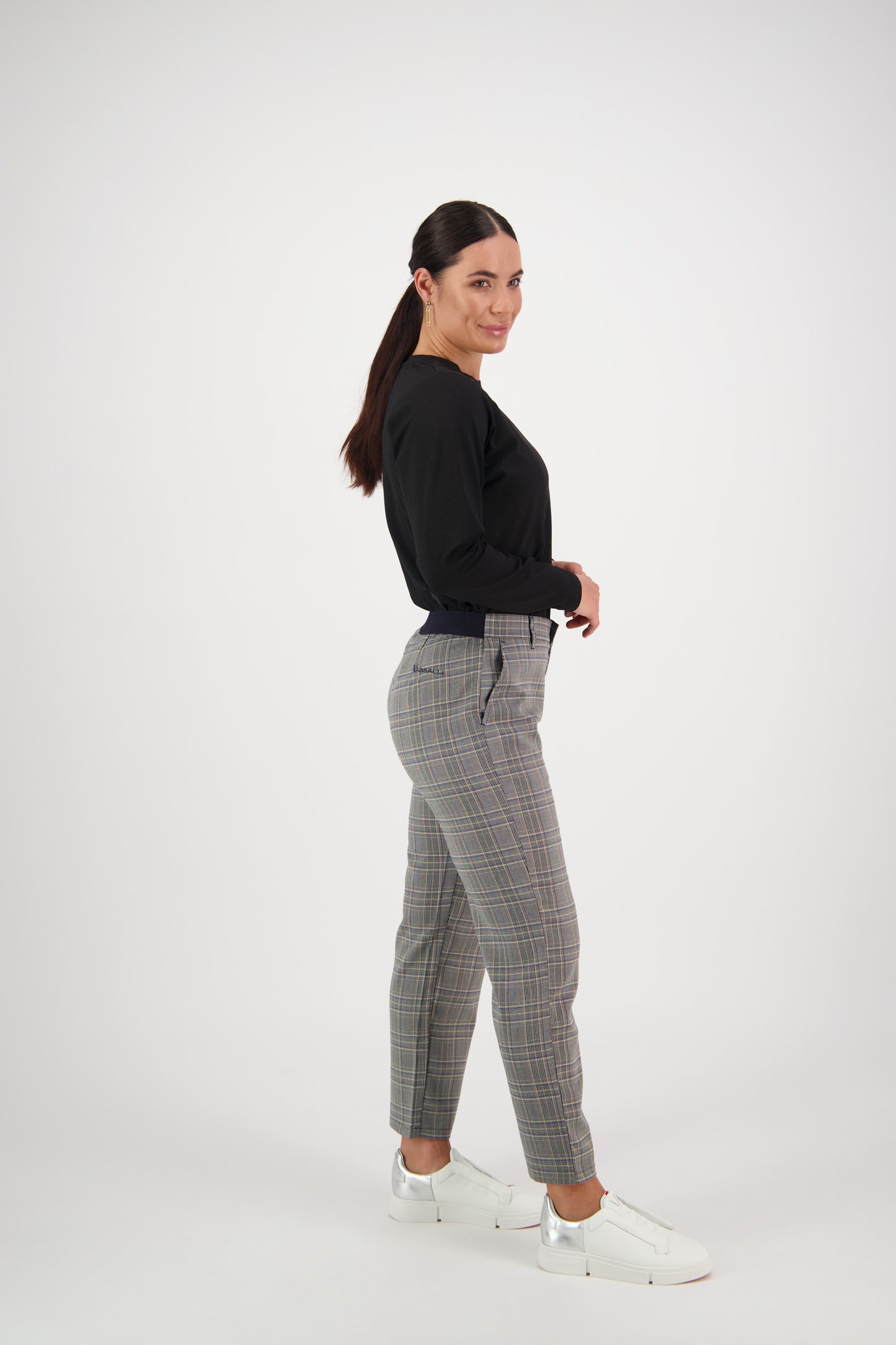 5963AK Kent - Slim Leg 7/8 Length Pant with Elastic Back Waistband - Vassalli