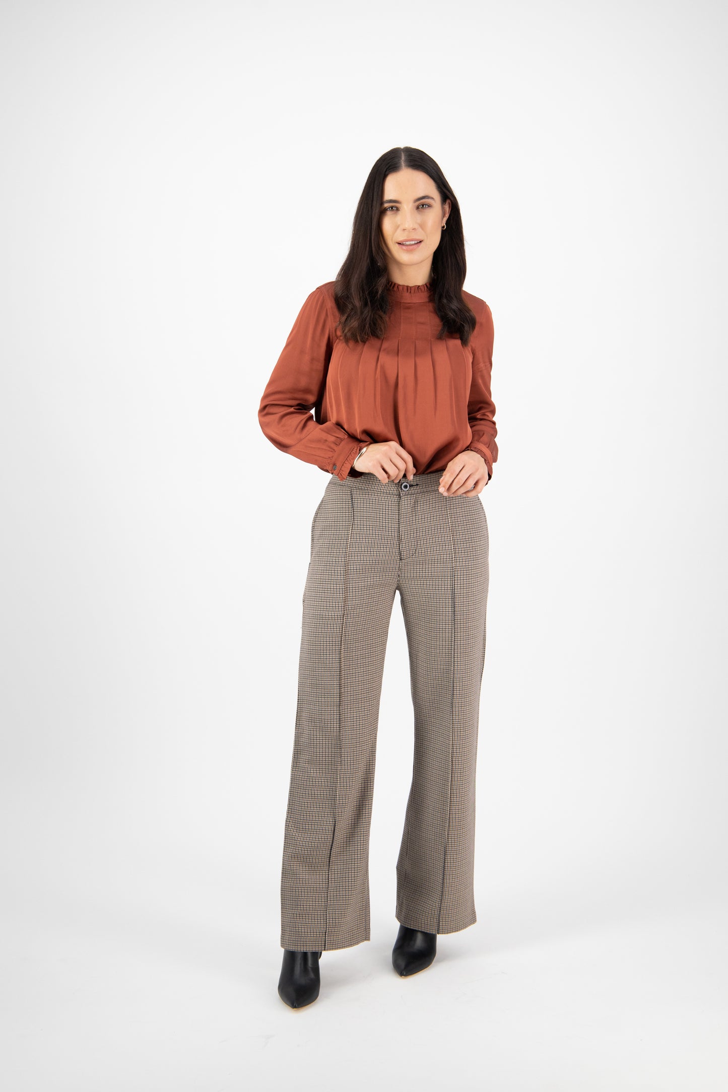5987 Quinn - Wide Leg Full Length Dress Pant with Elastic Back Waistband - Vassalli