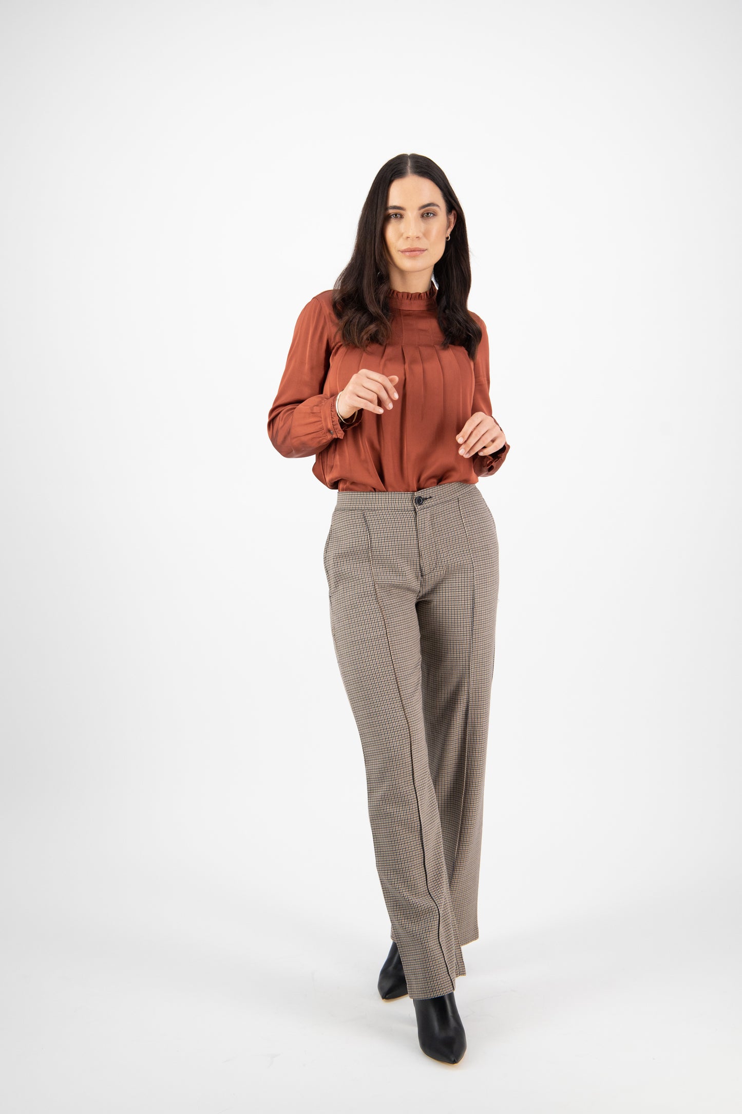 5987 Quinn - Wide Leg Full Length Dress Pant with Elastic Back Waistband - Vassalli