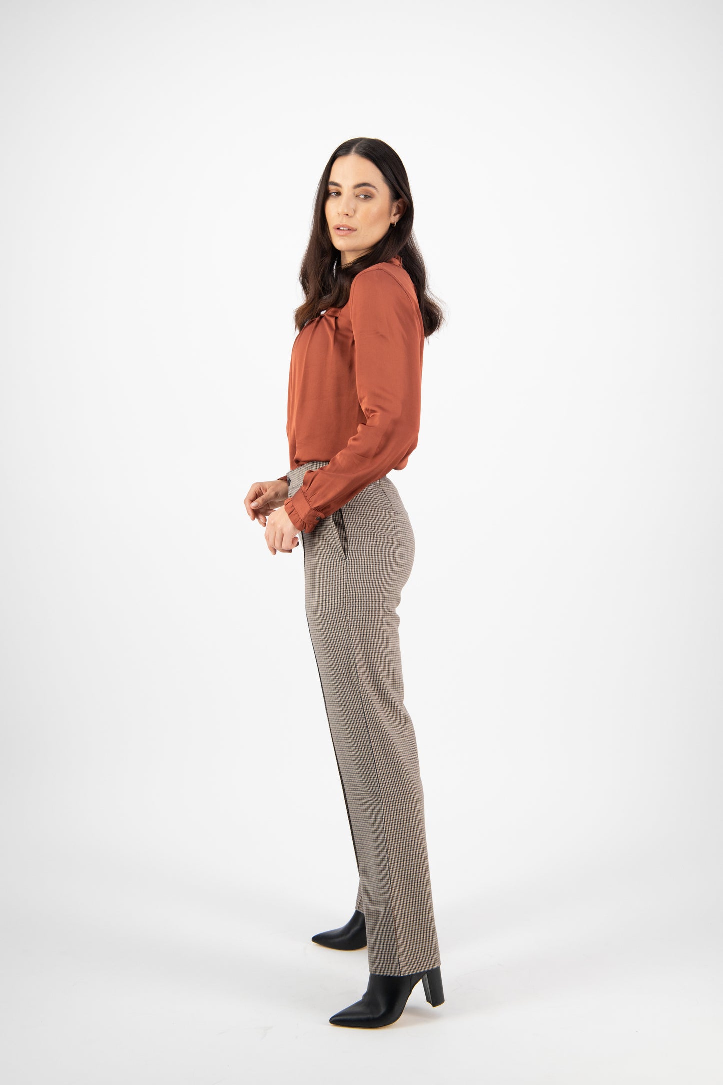5987 Quinn - Wide Leg Full Length Dress Pant with Elastic Back Waistband - Vassalli