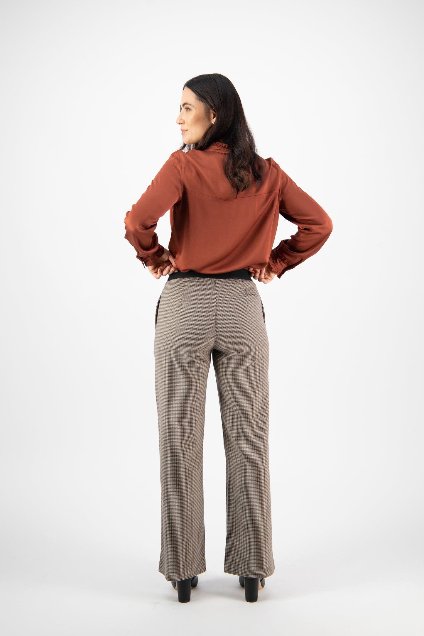 5987 Quinn - Wide Leg Full Length Dress Pant with Elastic Back Waistband - Vassalli