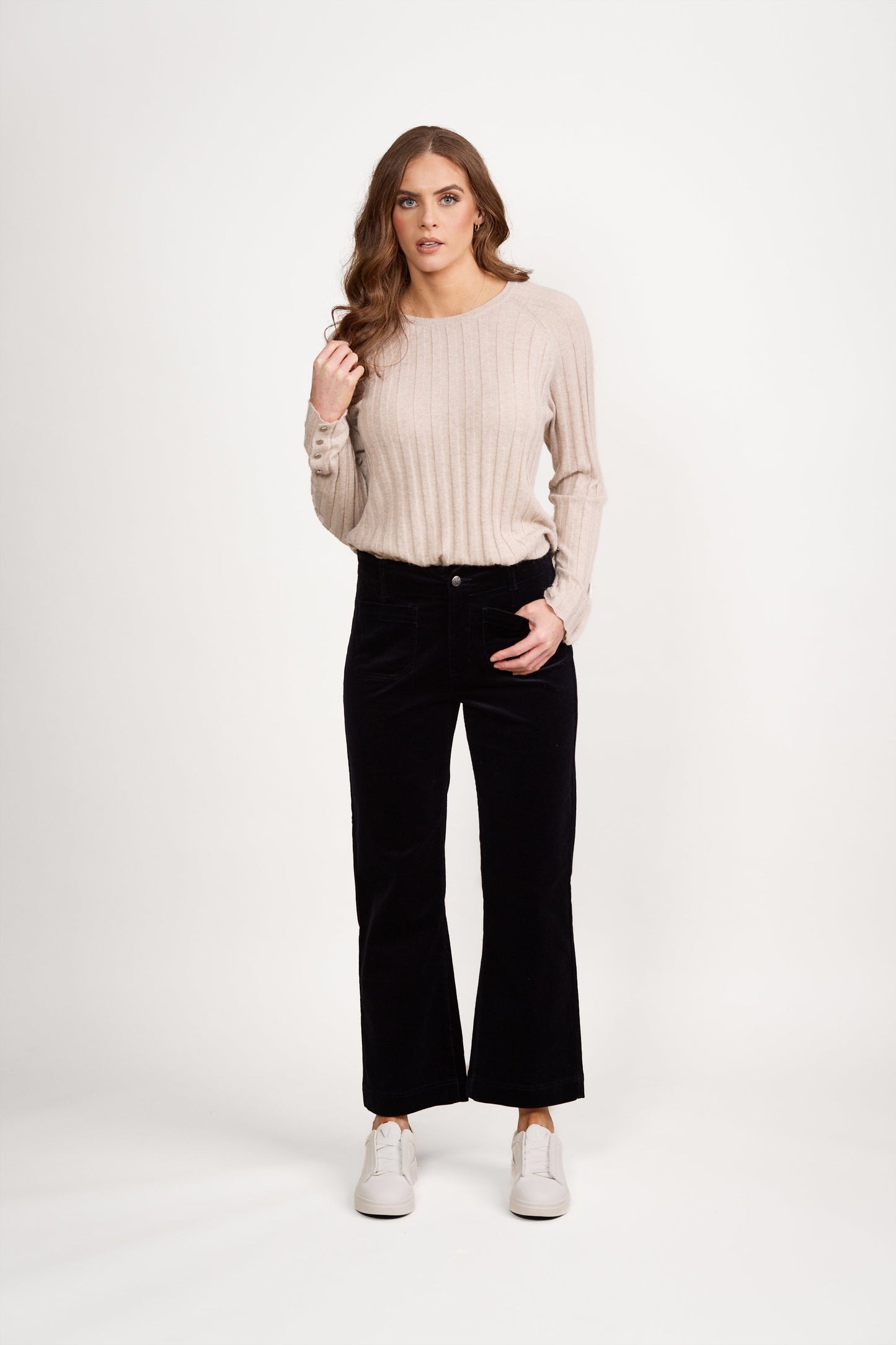 5995AM Midnight - Wide Leg Ankle Grazer Pant - Vassalli