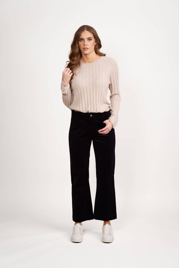 5995AM Midnight - Wide Leg Ankle Grazer Pant - Vassalli