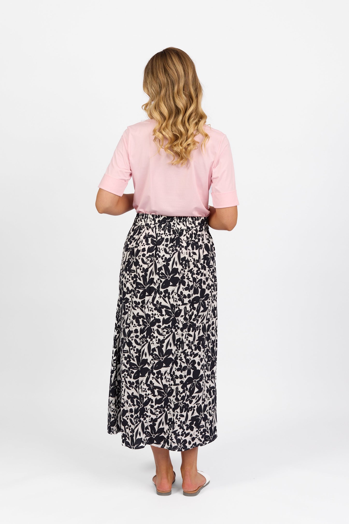 7057 Coco - Pull-On Long Skirt with Elastic Back Waistband - Vassalli
