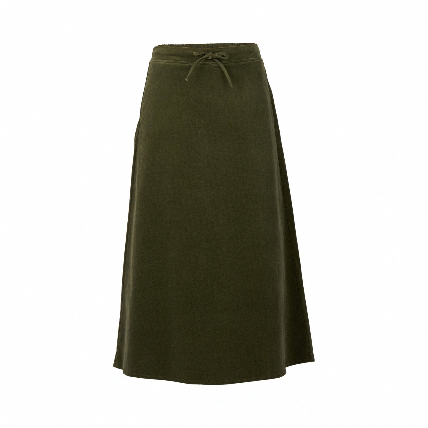 7060M Deep Sage - A Line Pull-On Cord Skirt with Drawcord - Vassalli