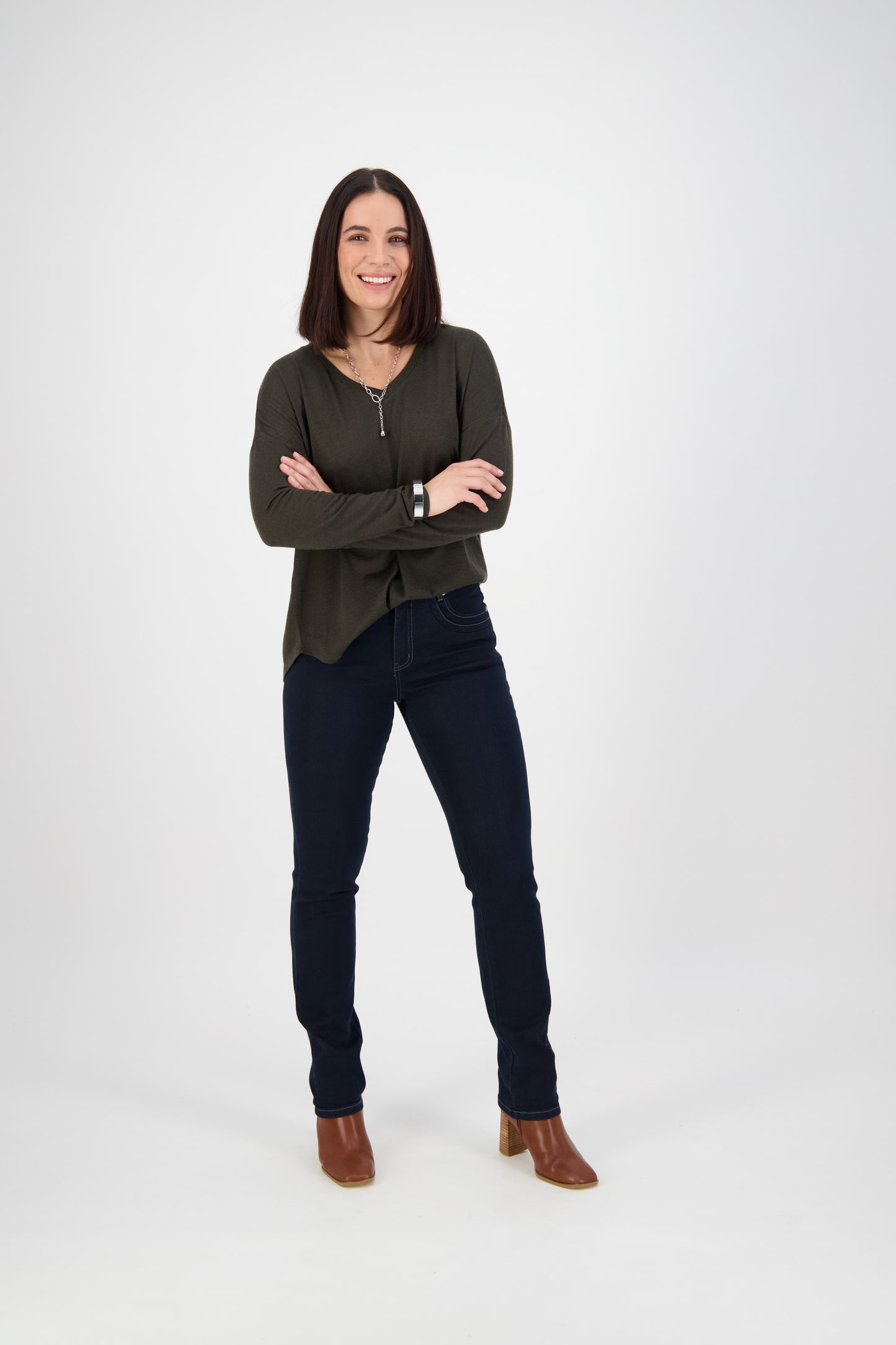 9901 Indigo Denim - Slim Leg Full Length Jean