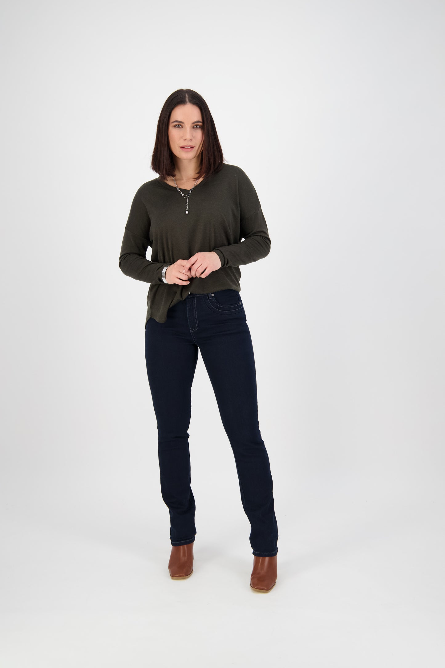9901 Indigo Denim - Slim Leg Full Length Jean