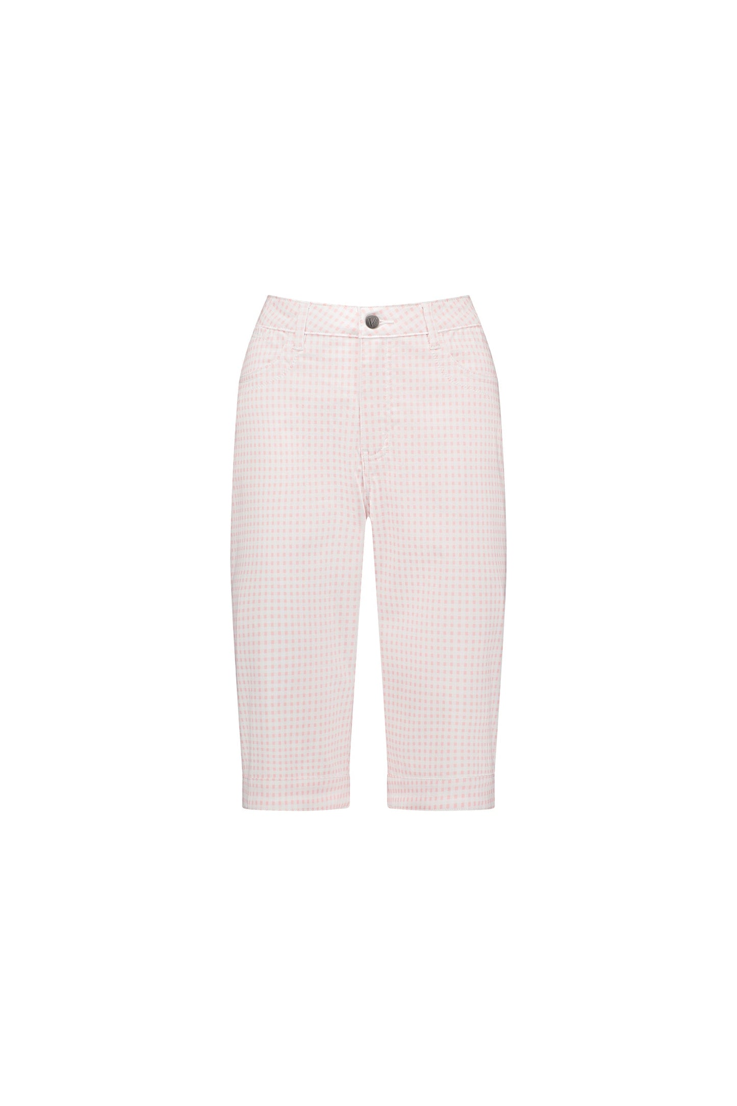 H1001ALW Pink Gingham - Printed Lightweight Straight Leg Short - Vassalli