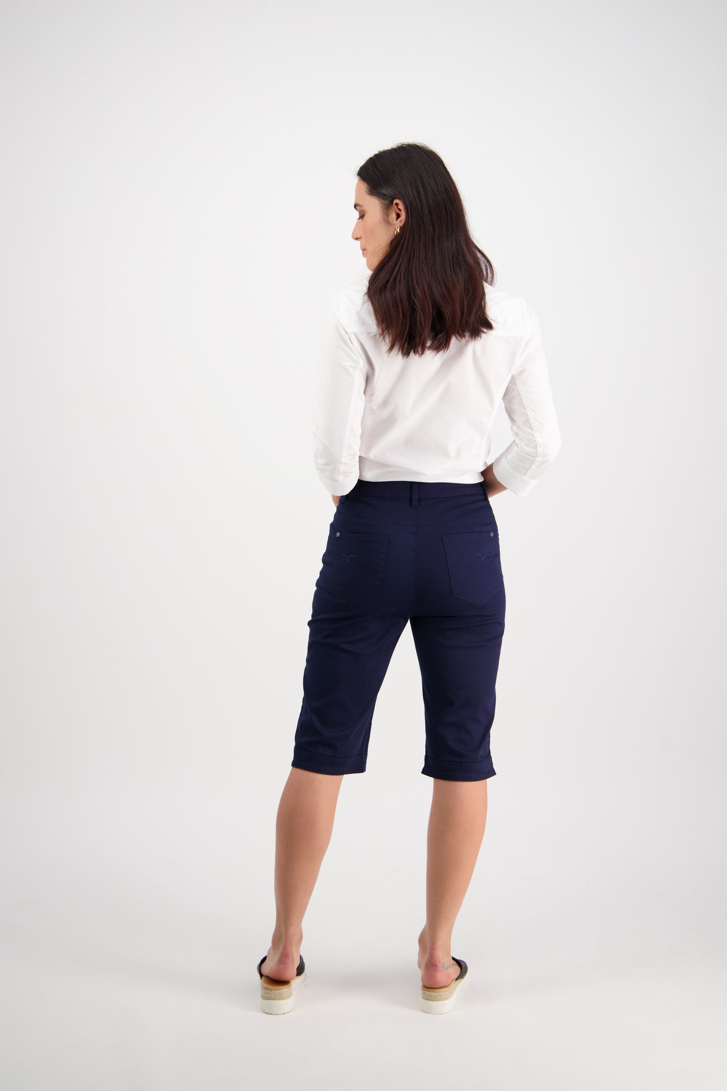 H1001LW Navy - Plain Lightweight Straight Leg Short - Vassalli