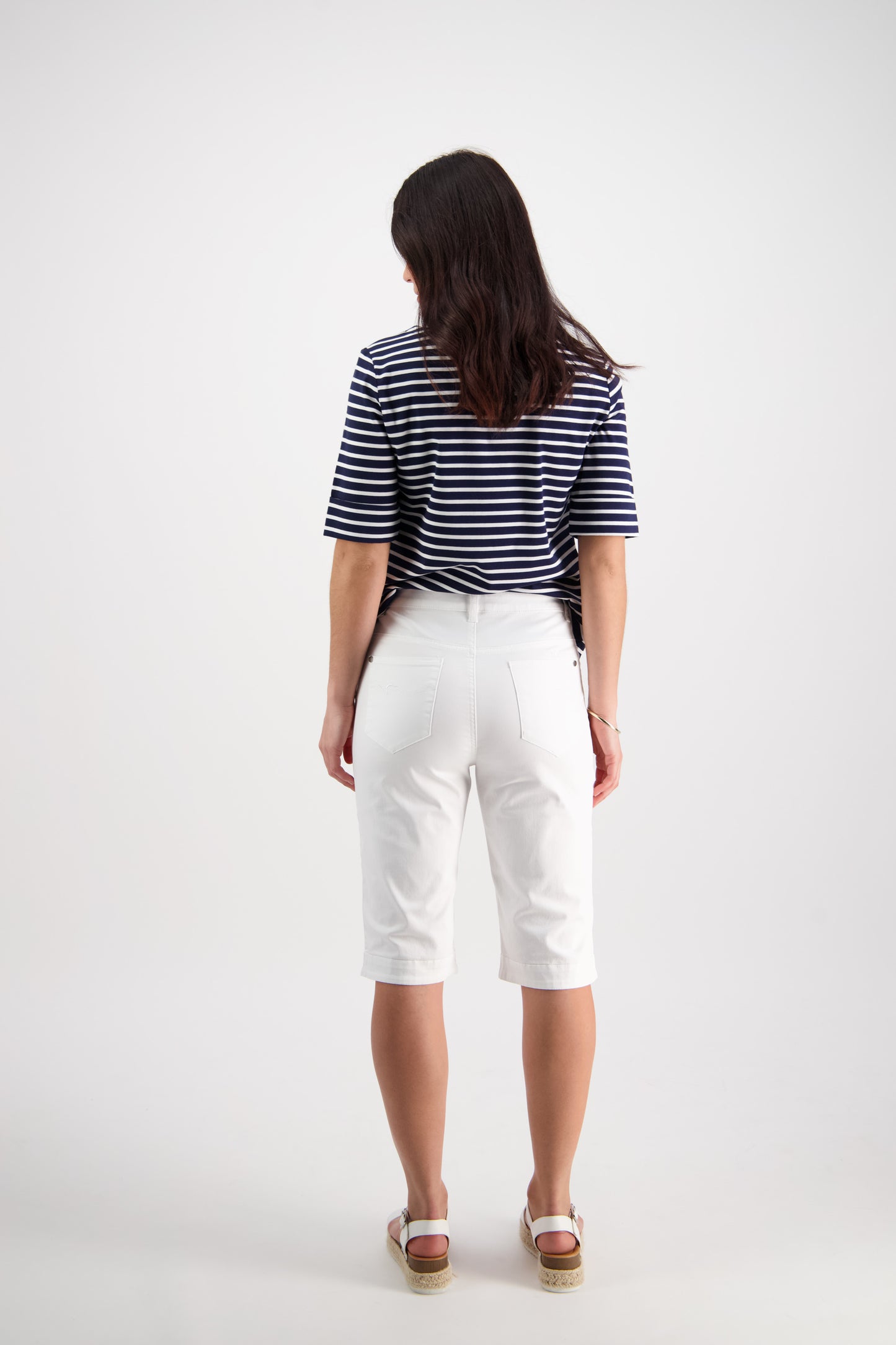 H1001LW White - Plain Lightweight Straight Leg Short - Vassalli