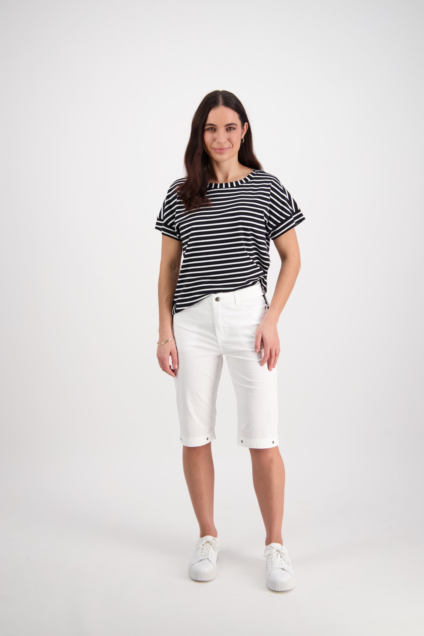 H1001P White - Poplin Straight Leg Short - Vassalli