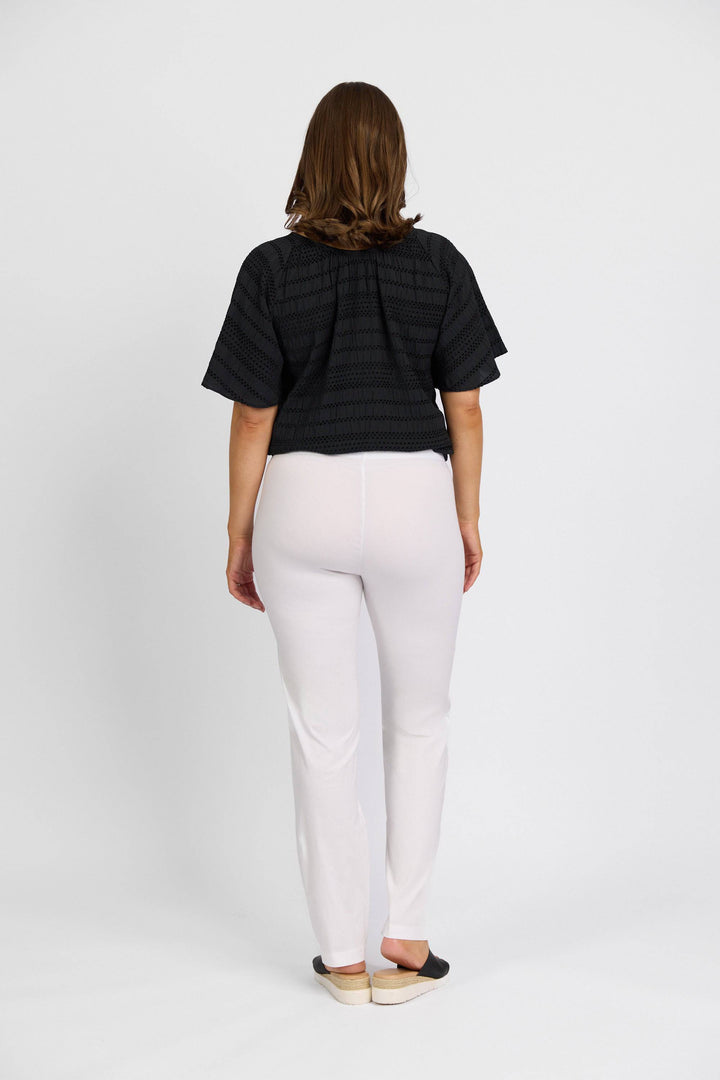 P6117 White - Paris Slim Leg Full Length - Vassalli