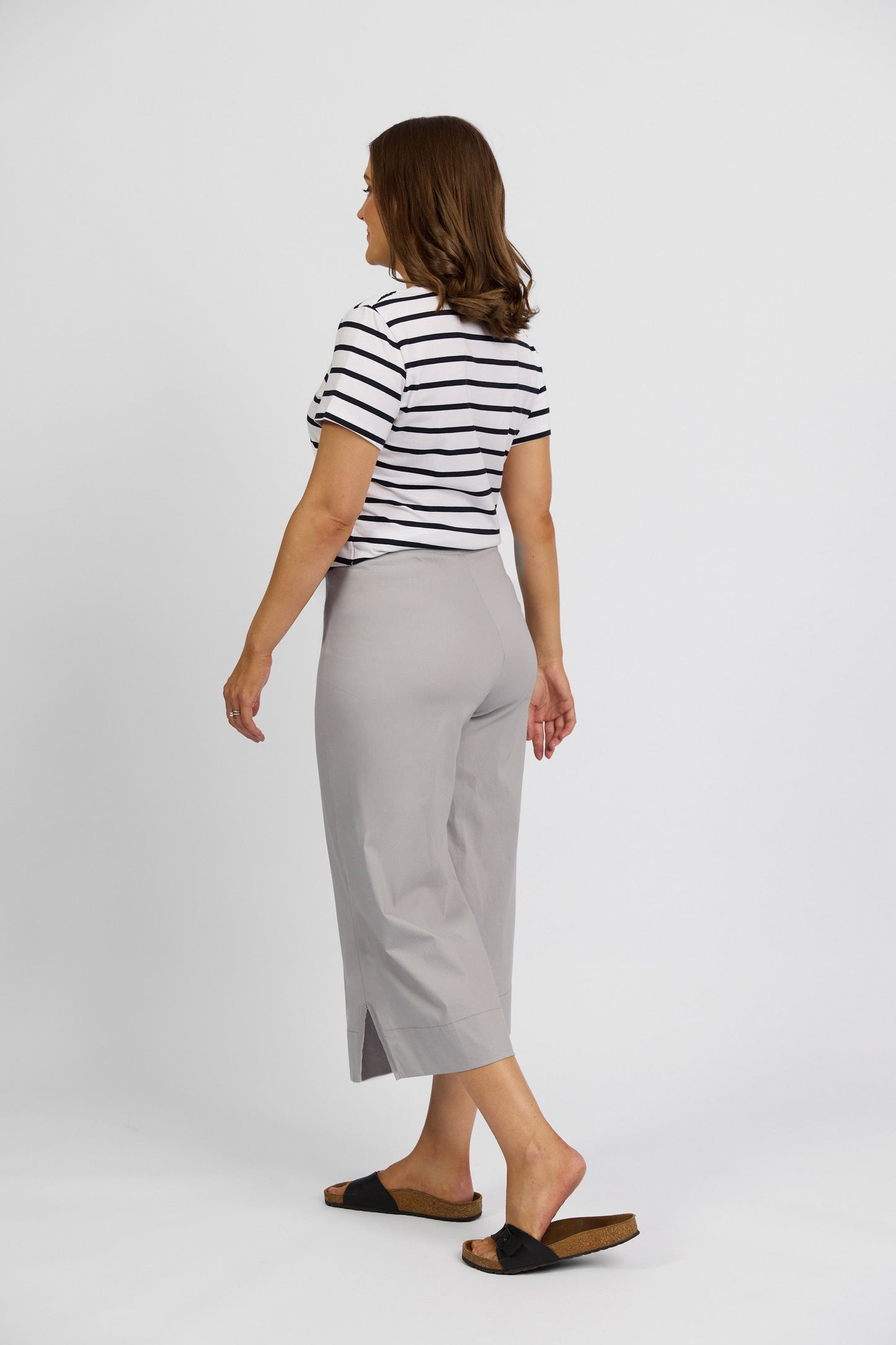 P6426 Silver - Paris Wide Leg Crop - Vassalli