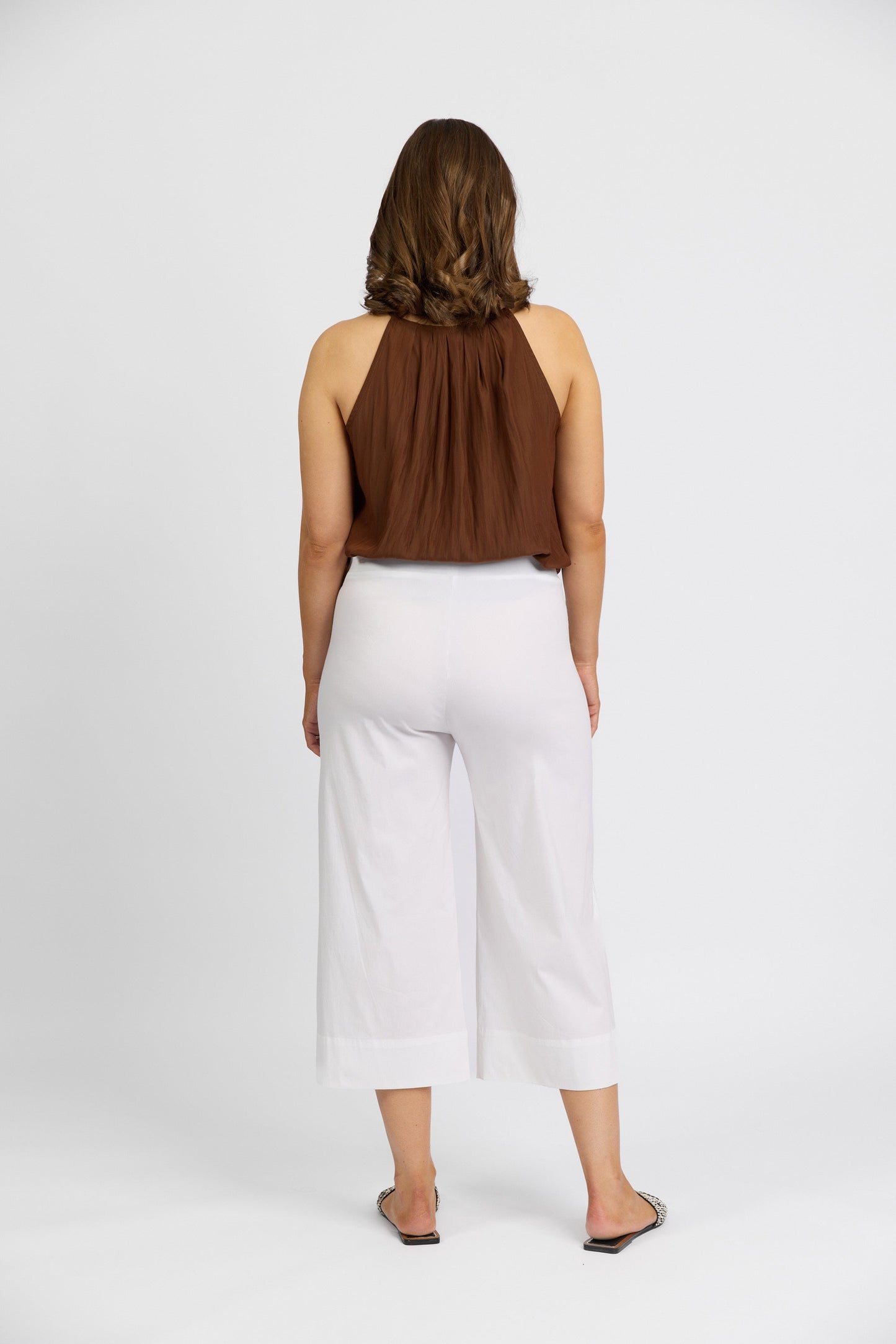 P6426 White - Paris Wide Leg Crop