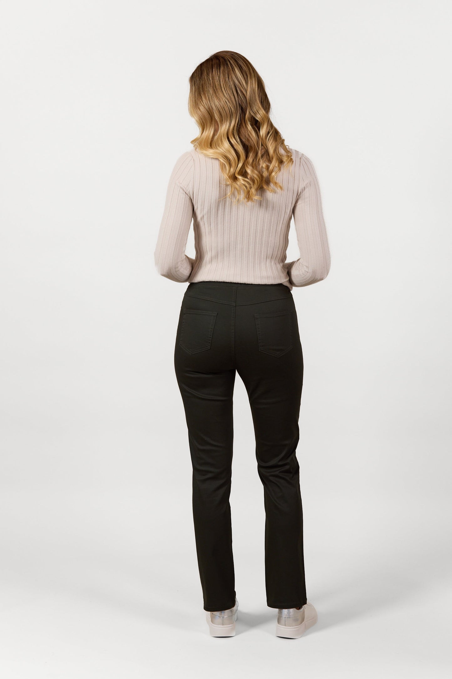 S234D Olive - Slim Leg Full Length Spray On Legging - Vassalli