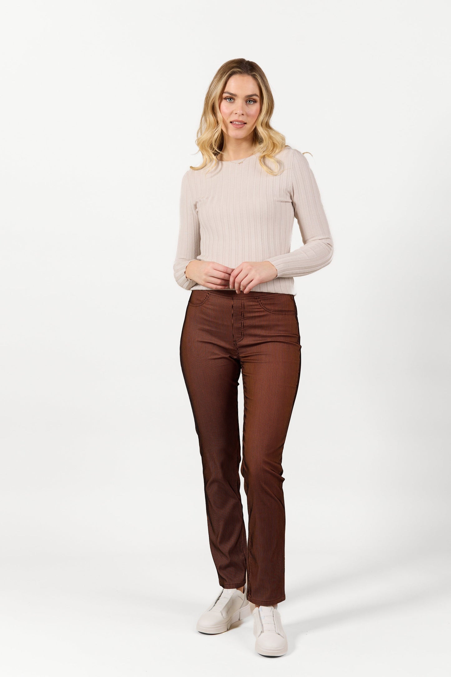S234 Tiger Velvet - Slim Leg Full Length Pull On