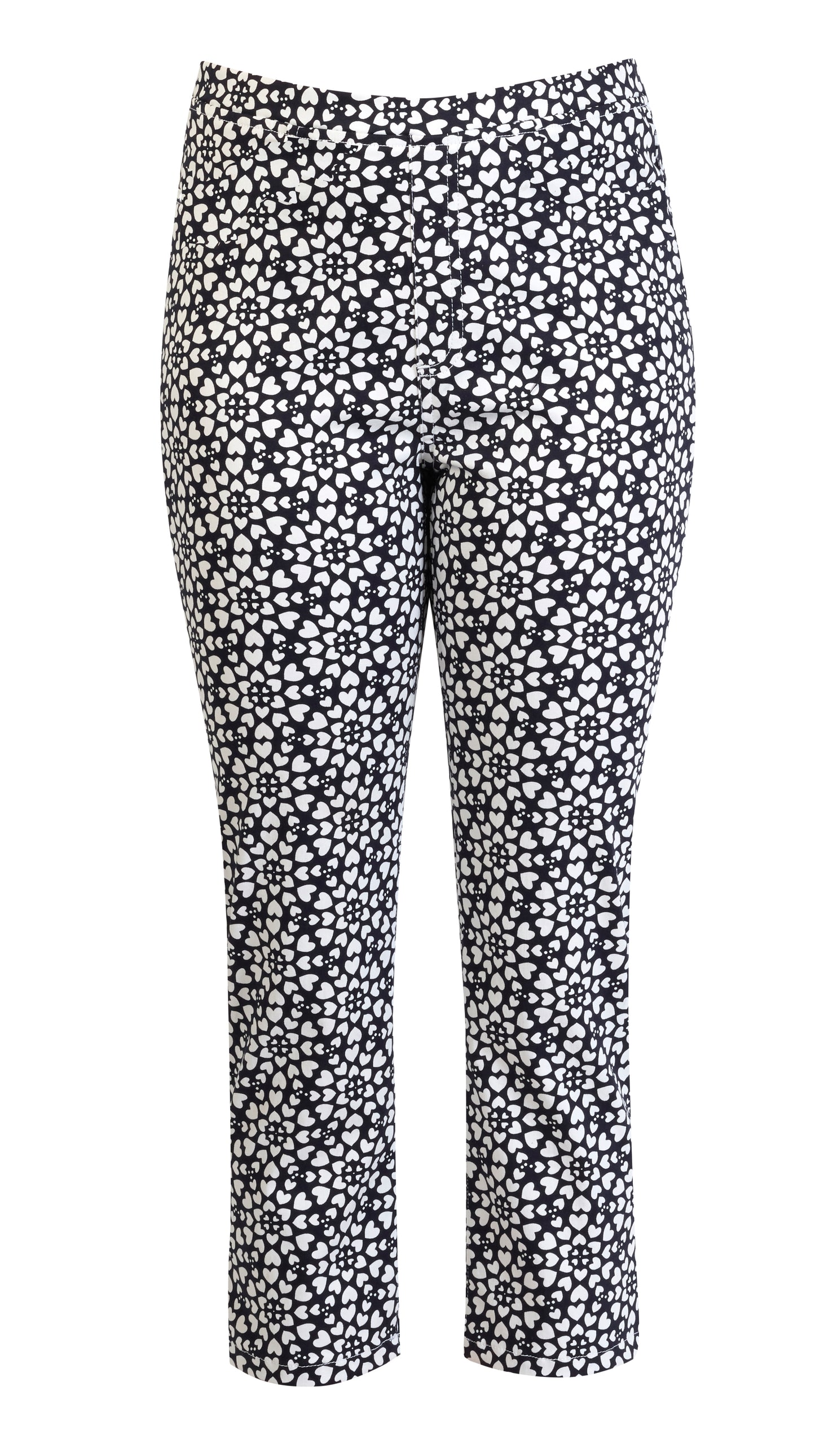 S271LW Hearts - Skinny Leg 7/8 Length Lightweight Pull On - Vassalli