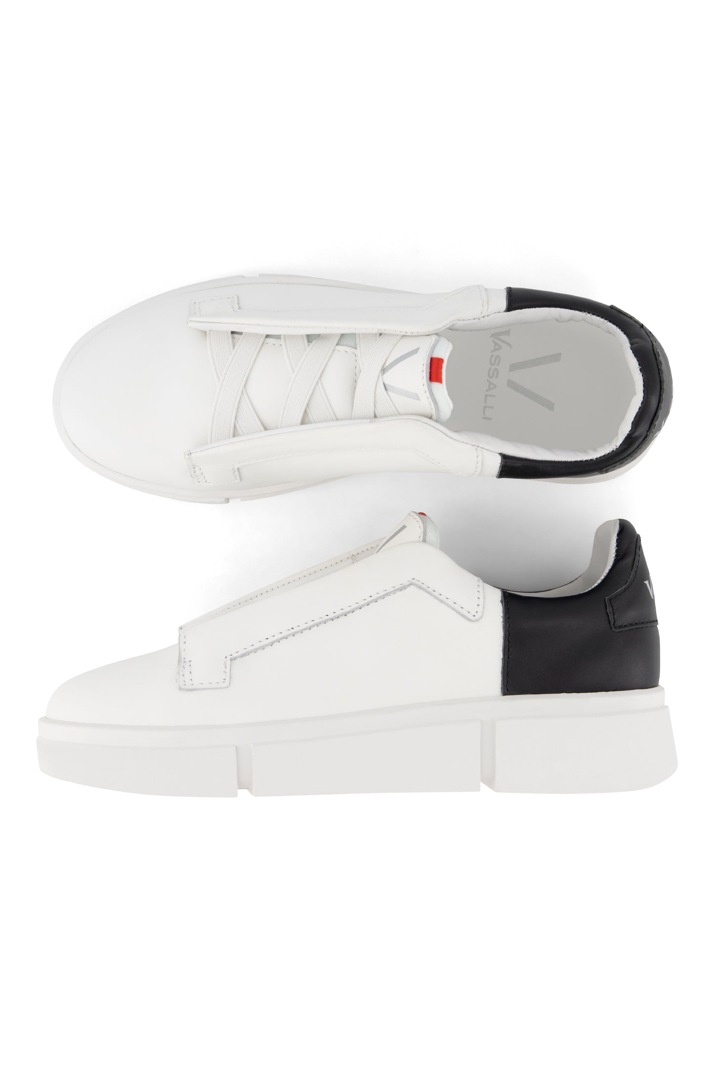VS-003 White/Black - Laceless Sneaker