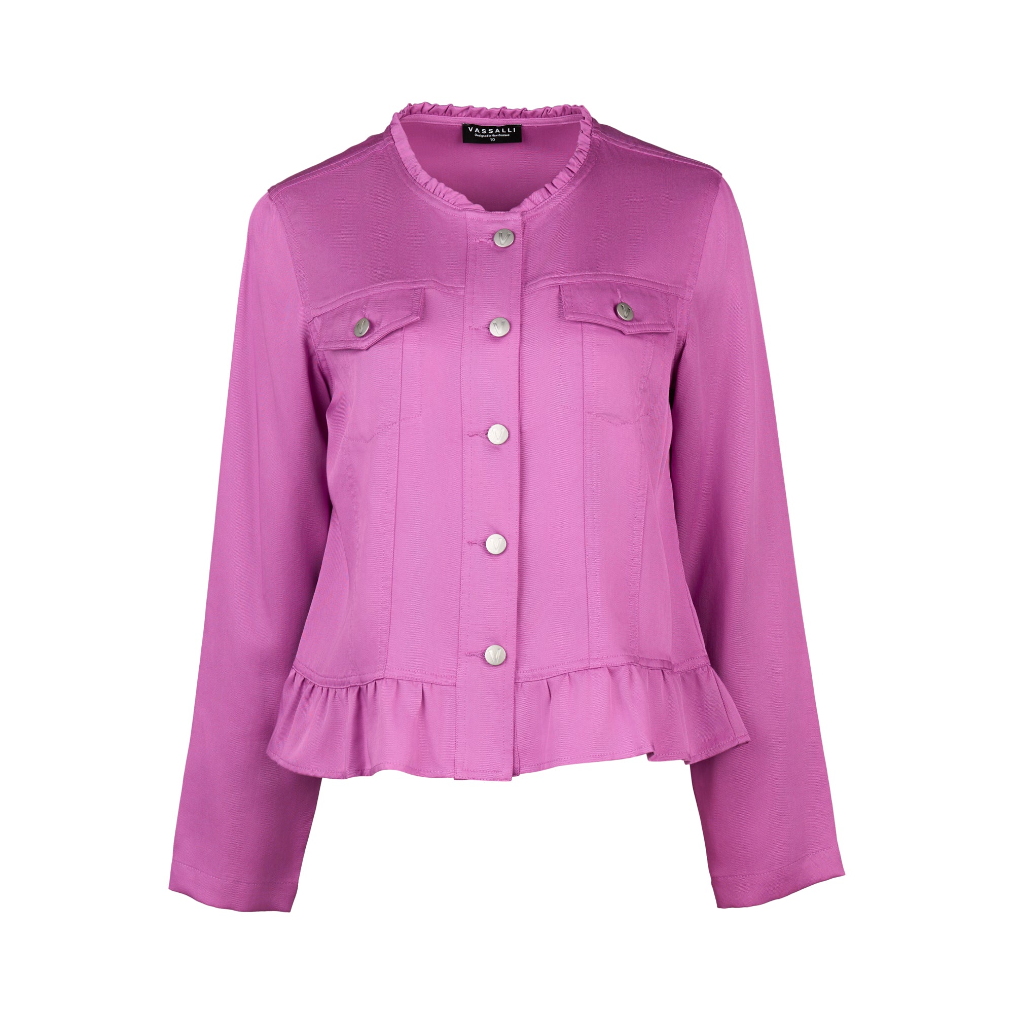 2047N Frill Hem Jacket - Orchid - Vassalli