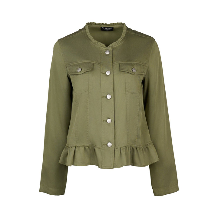 2047N Frill Hem Jacket - Sage - Vassalli