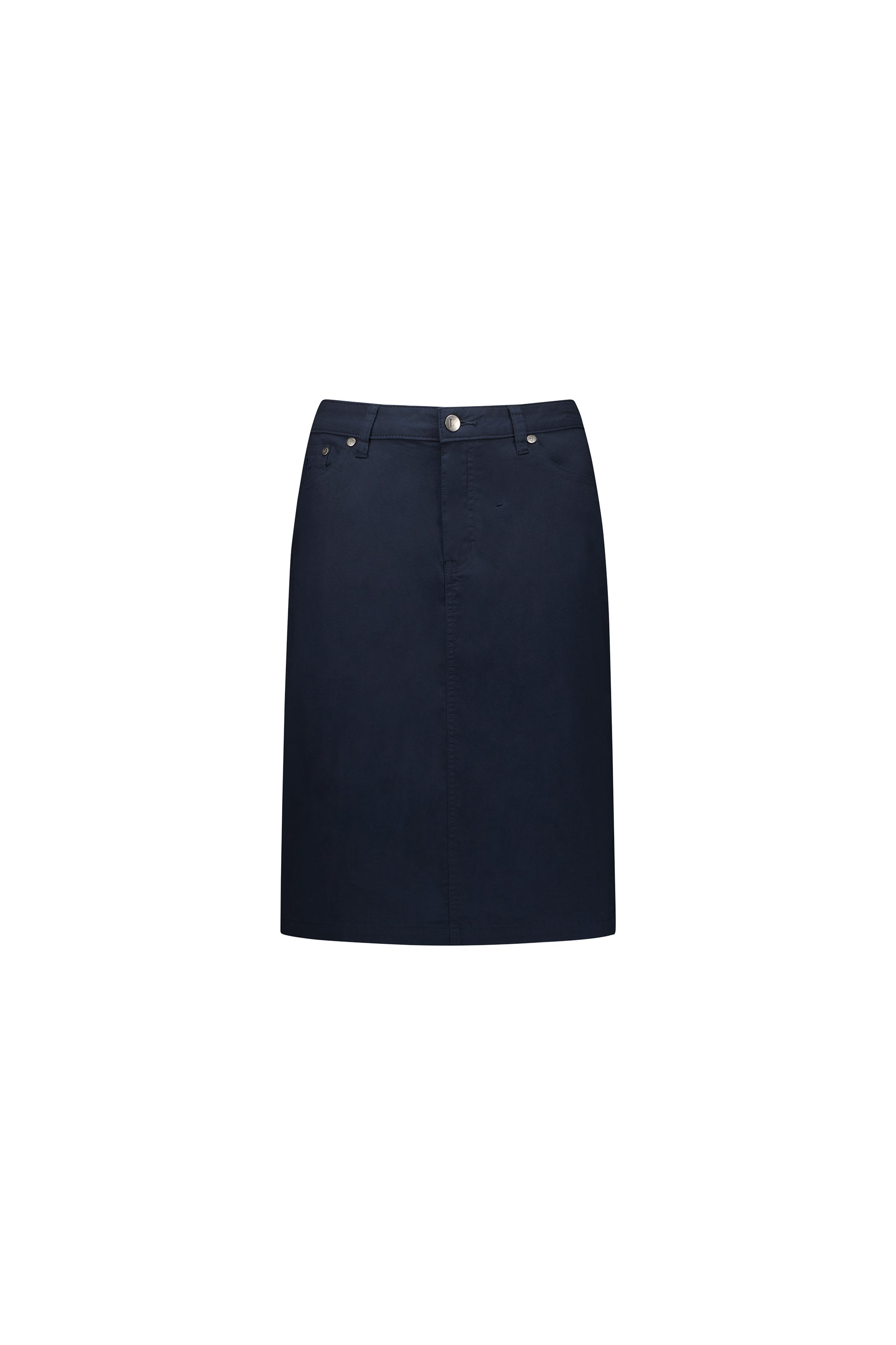 372AVP Poplin Skirt - Navy - Vassalli