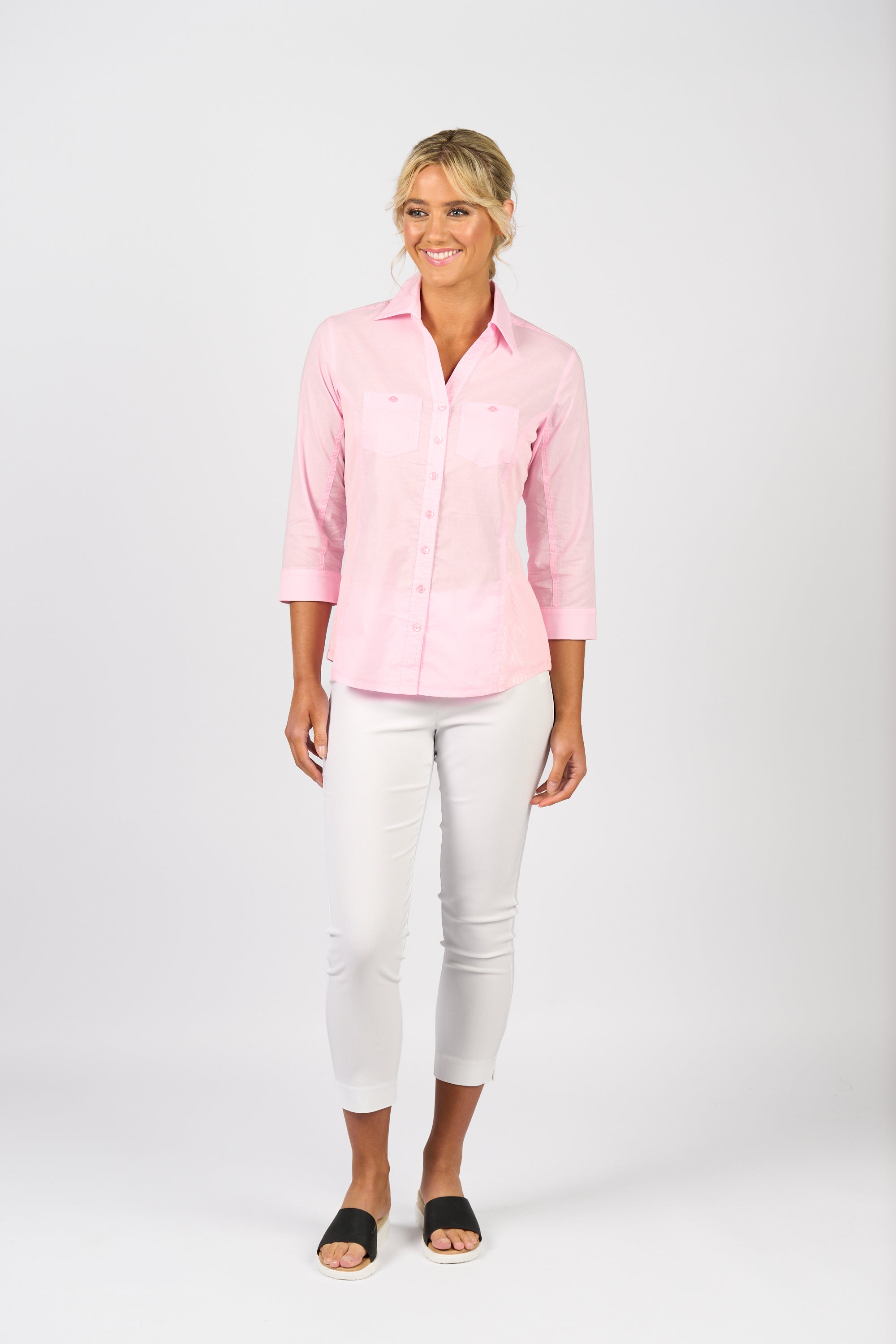 4032 Button Up Shirt - Soft Pink - Vassalli