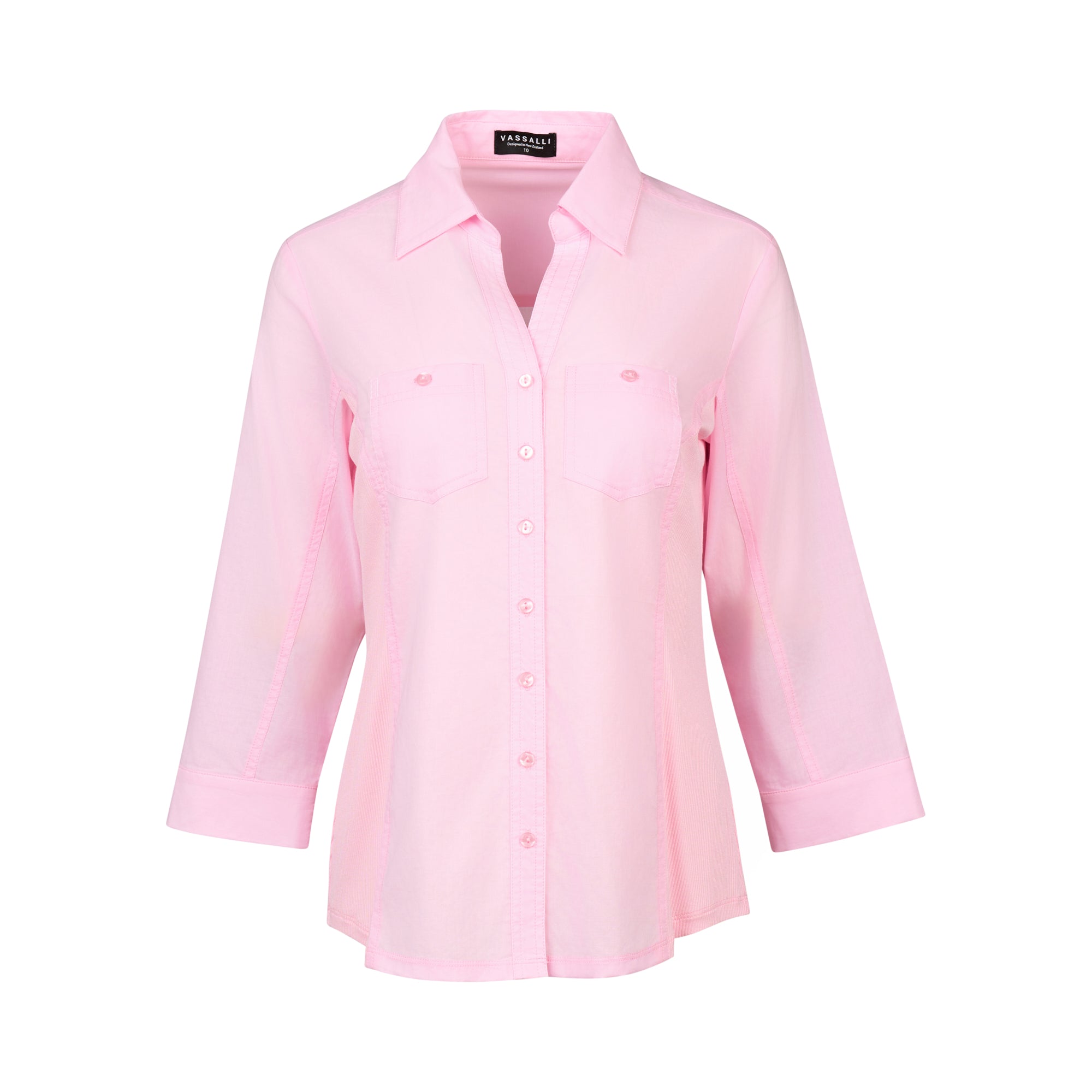 4032 Button Up Shirt - Soft Pink - Vassalli