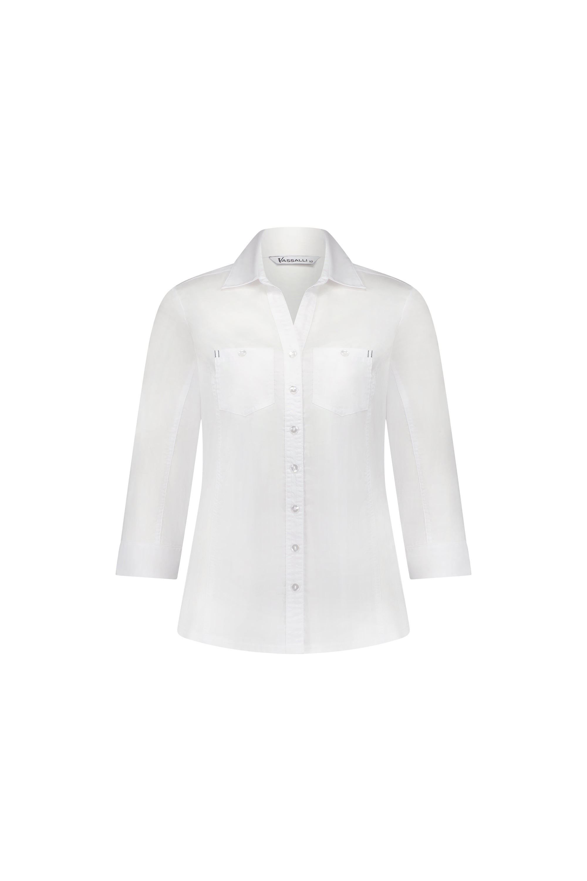 4032 Button Up Shirt - White - Vassalli