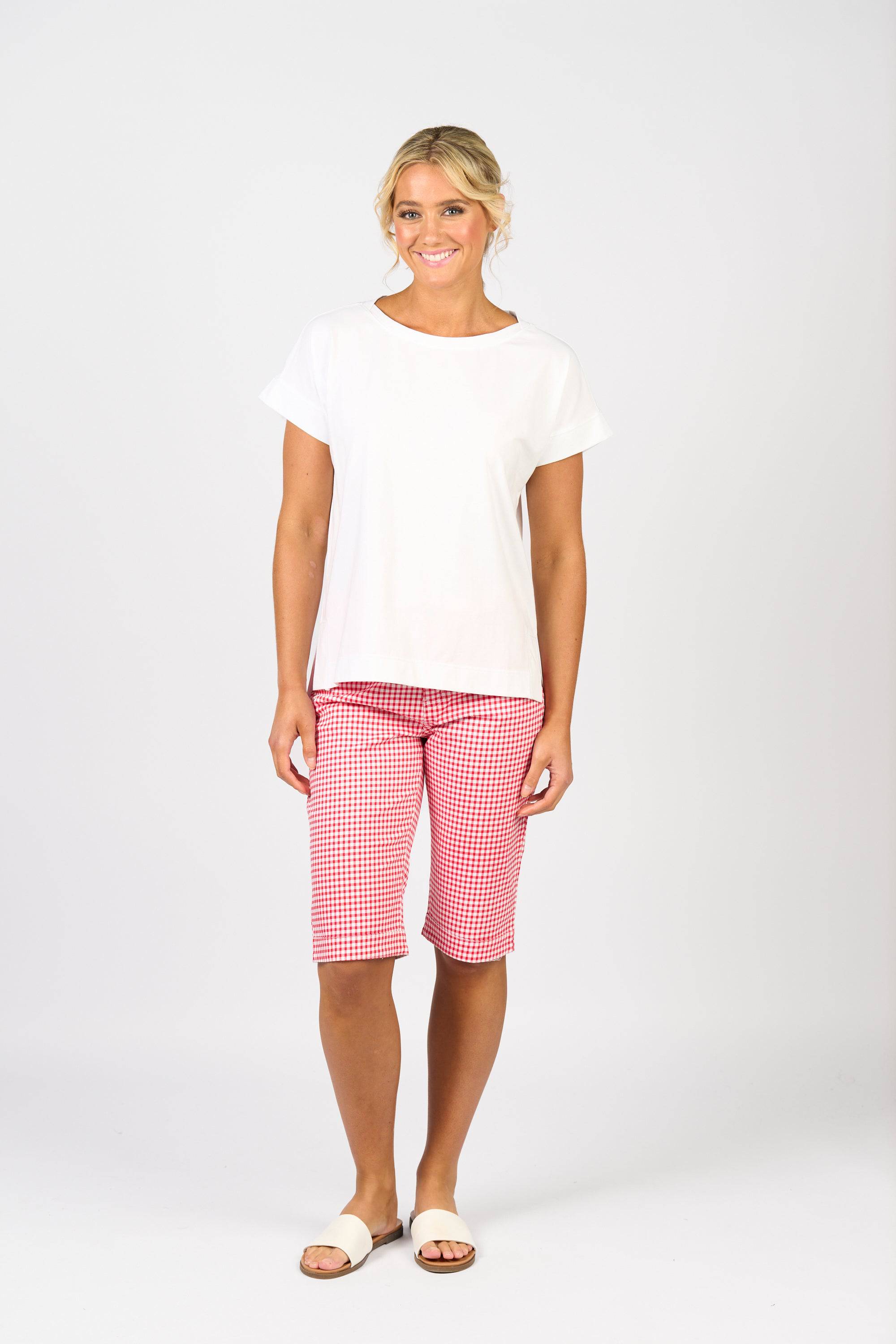 4363 Drop Sleeve Top - White - Vassalli