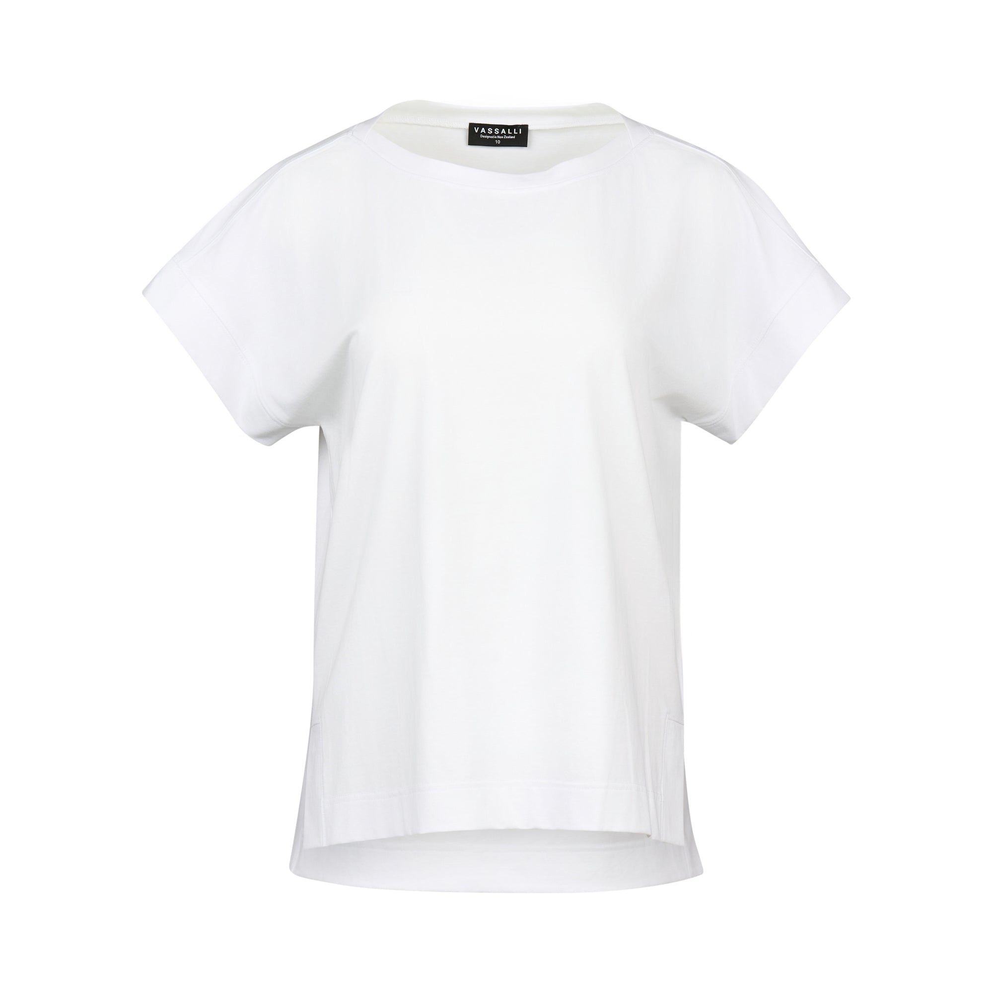 4363 Drop Sleeve Top - White - Vassalli