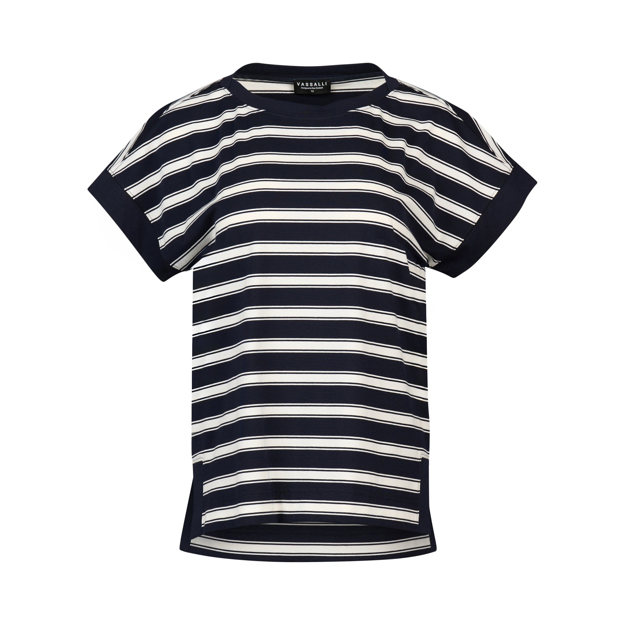 4363S Drop Sleeve Top - Ink Stripe - Vassalli