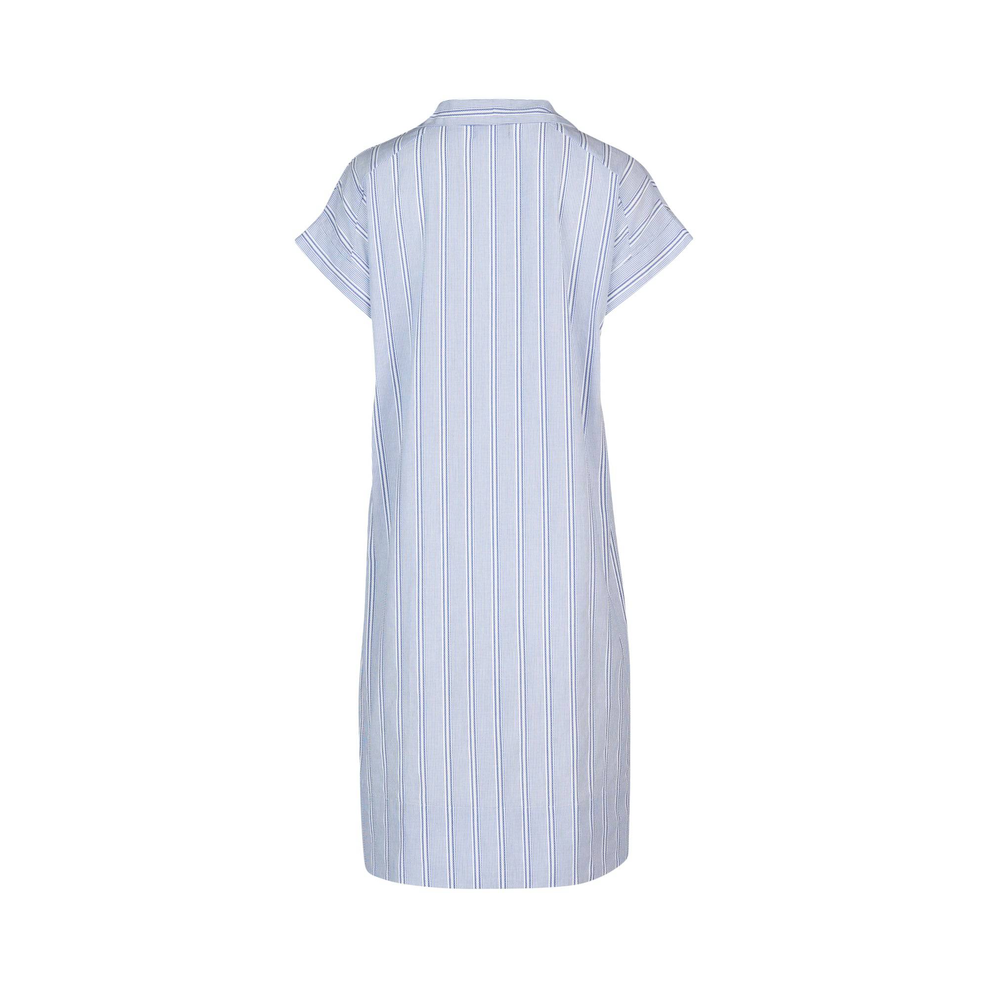 6116A Balloon Dress - Blue Stripe - Vassalli