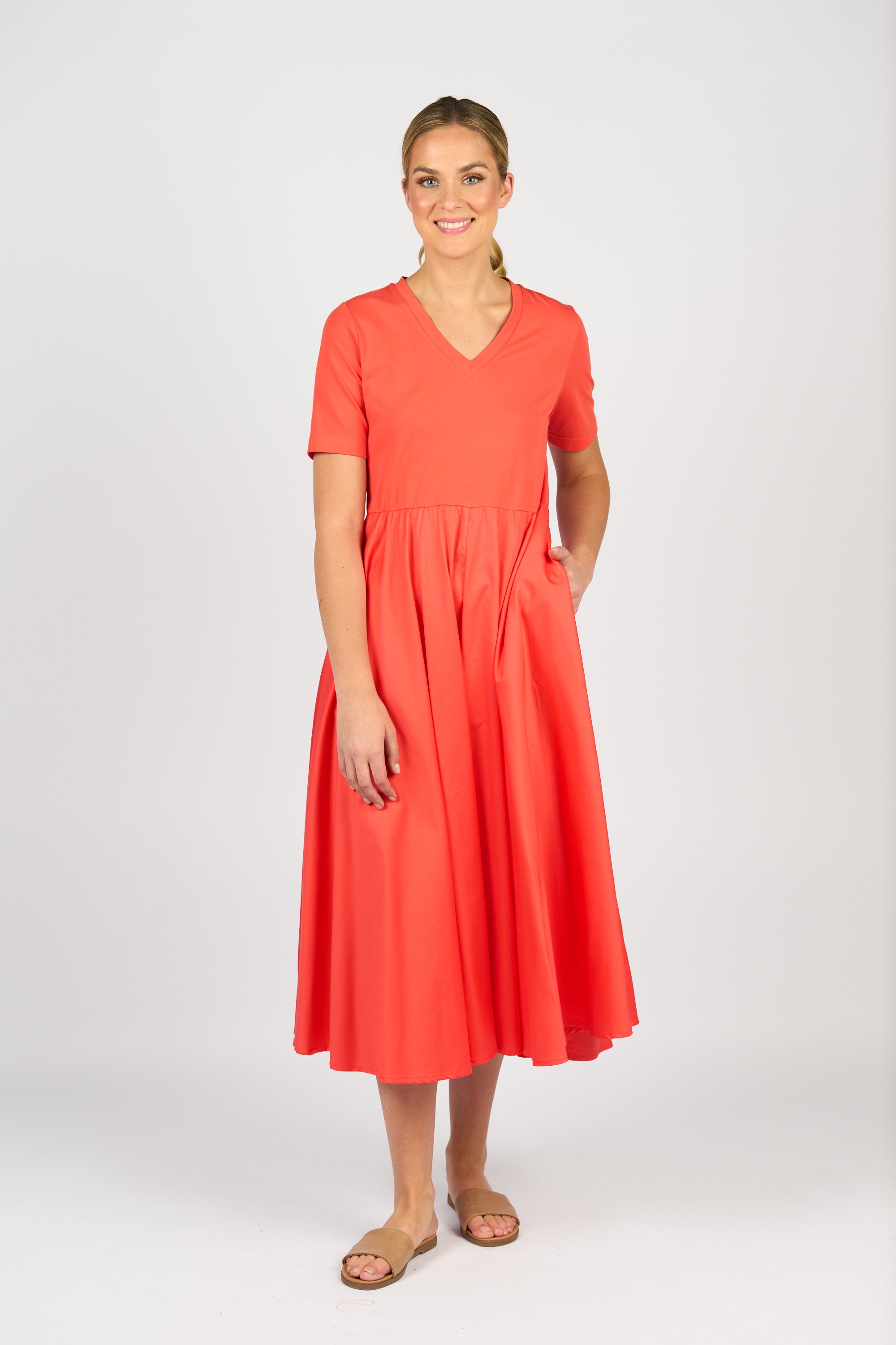 6117 T-Shirt Dress - Aperol - Vassalli