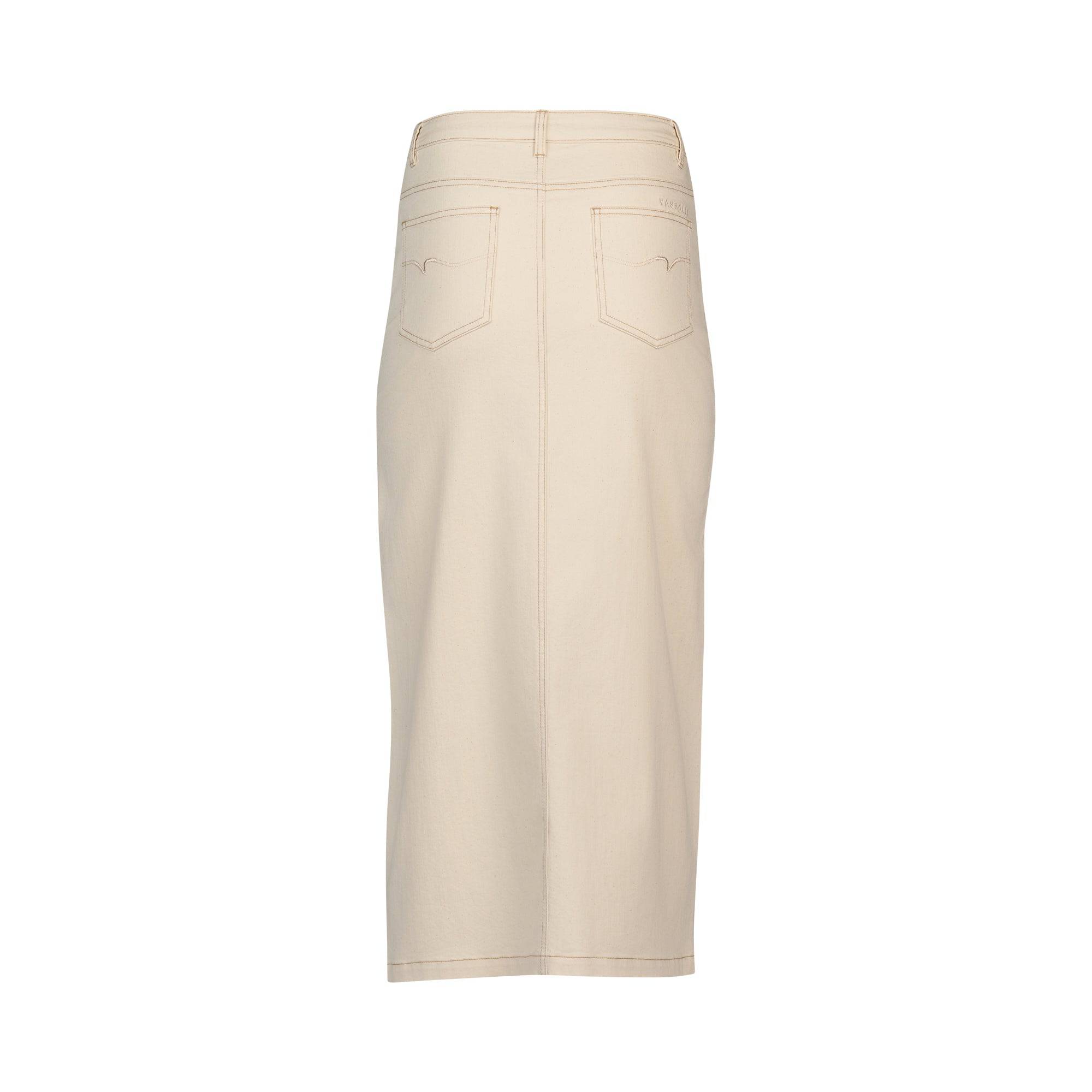 7056 Mid Length Skirt - Bone - Vassalli