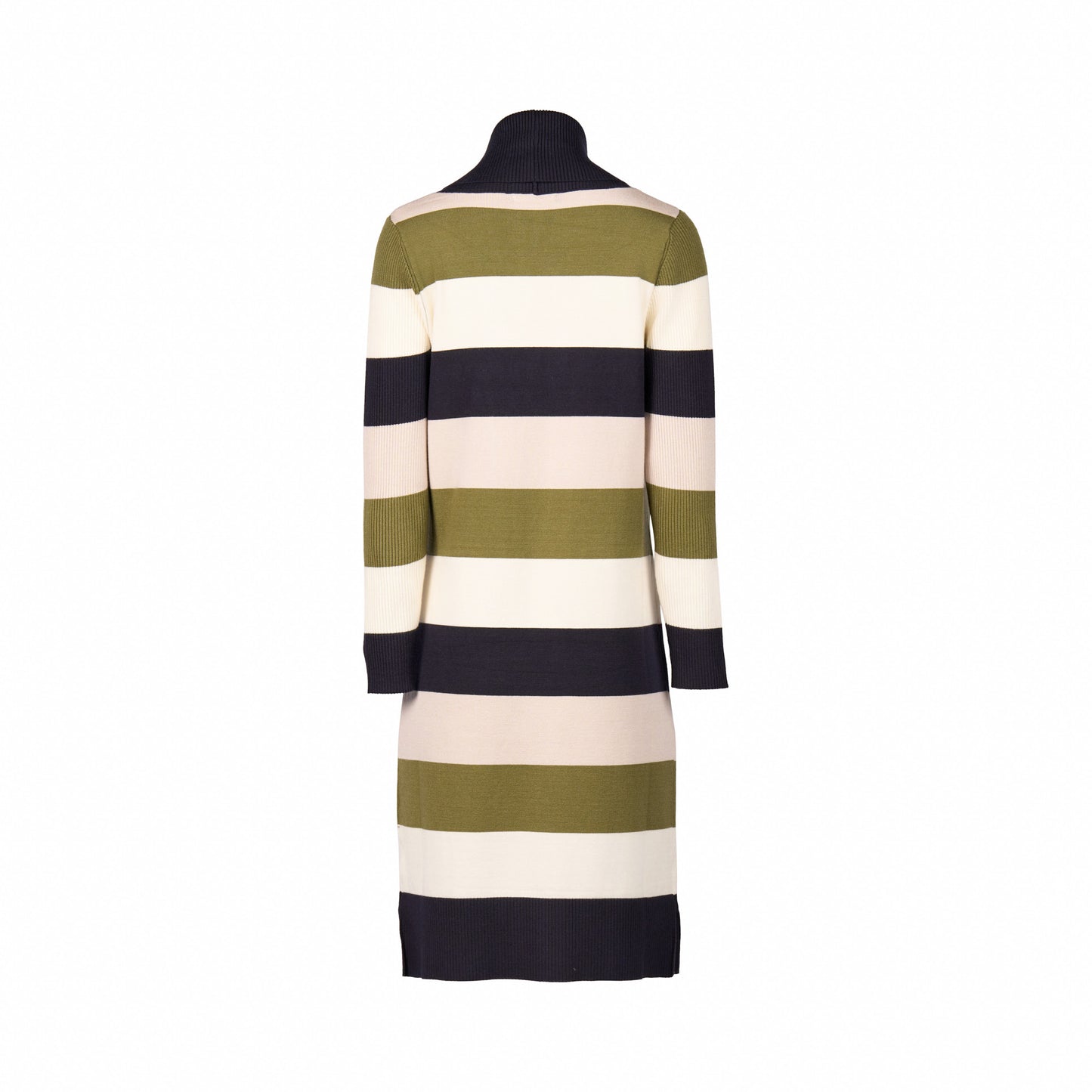 1065 Sage Stripe - Open Longline Cardi with Pockets - Vassalli