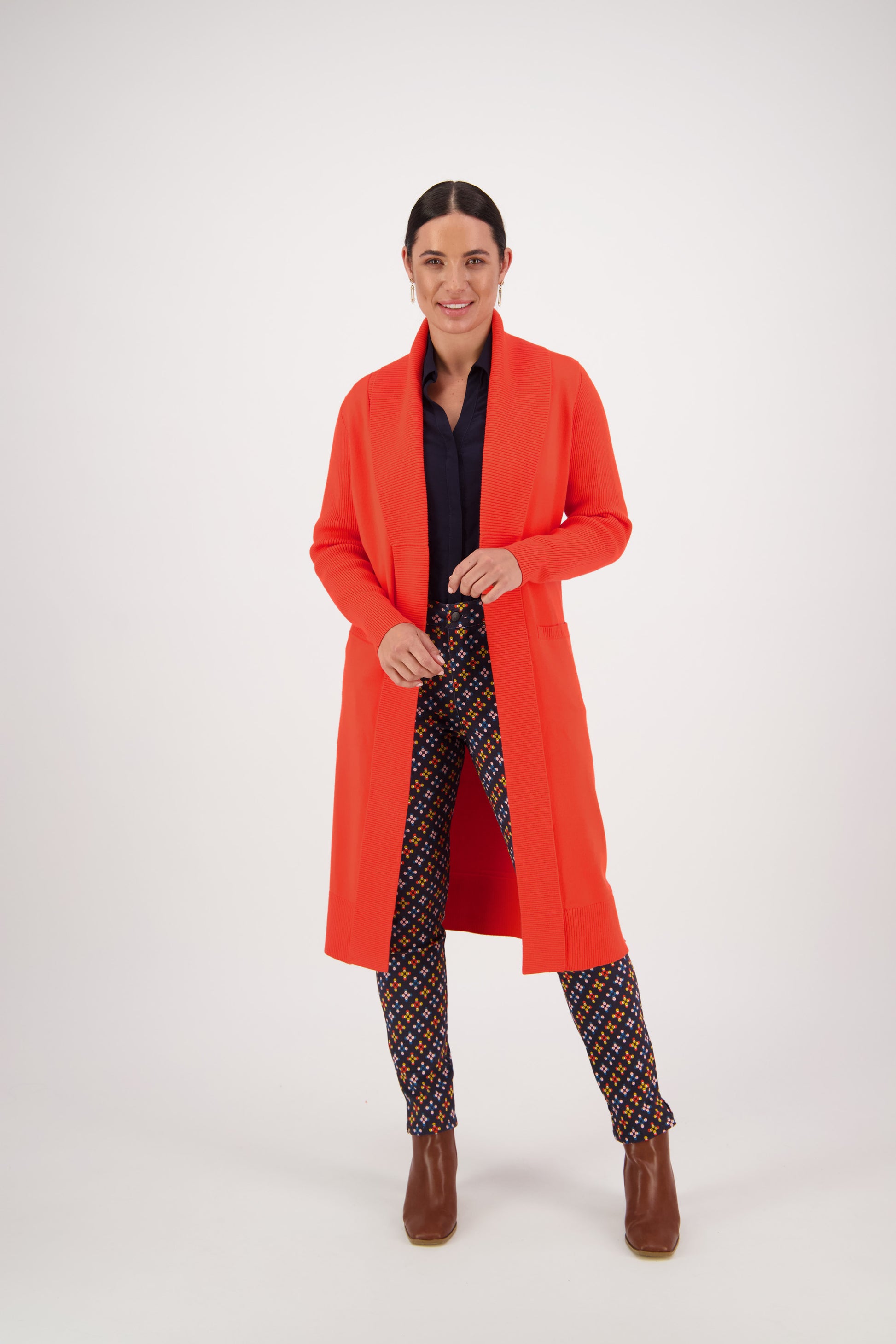 1065 Sunset - Open Longline Cardi with Pockets - Vassalli