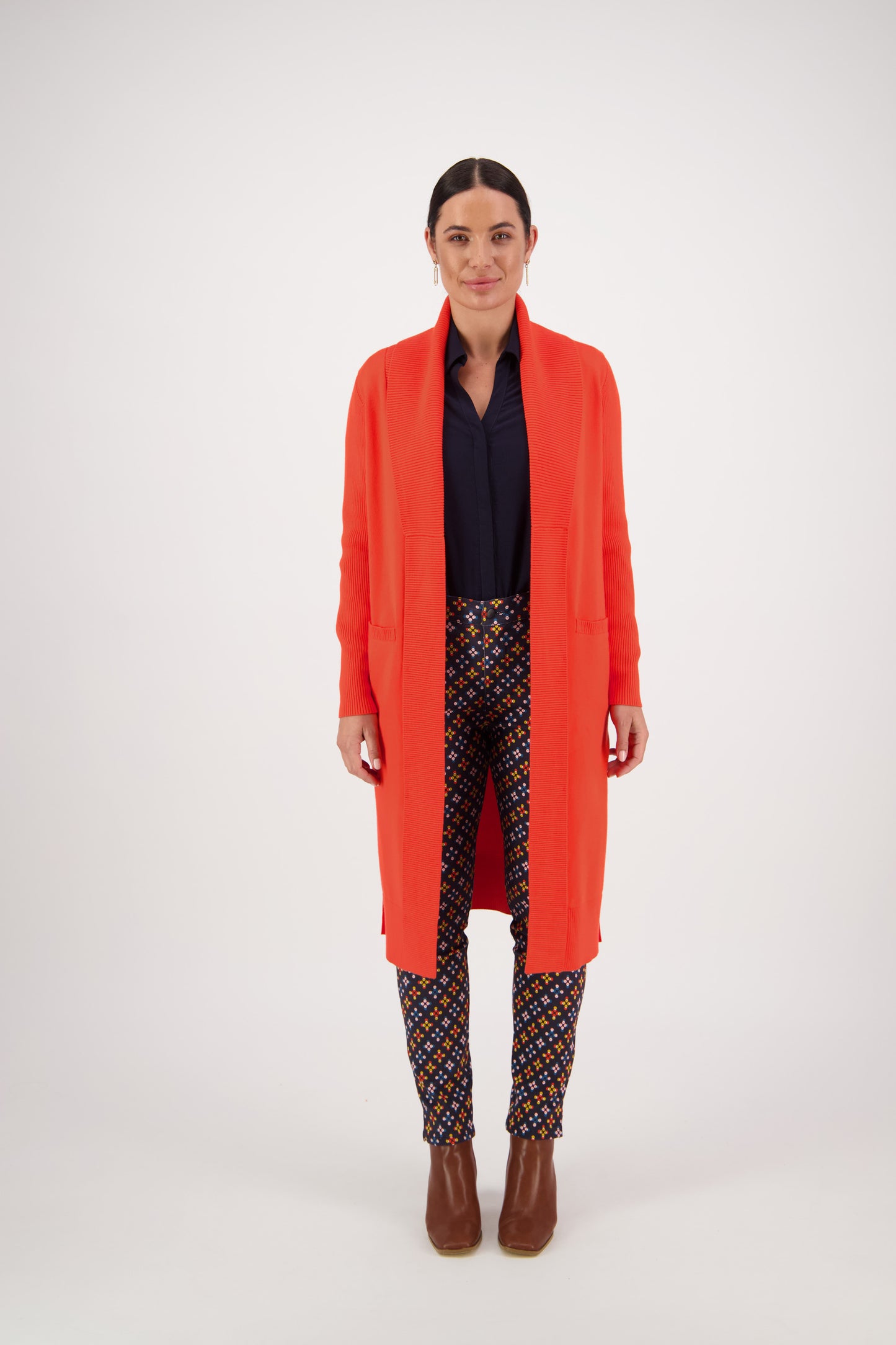 1065 Sunset - Open Longline Cardi with Pockets - Vassalli