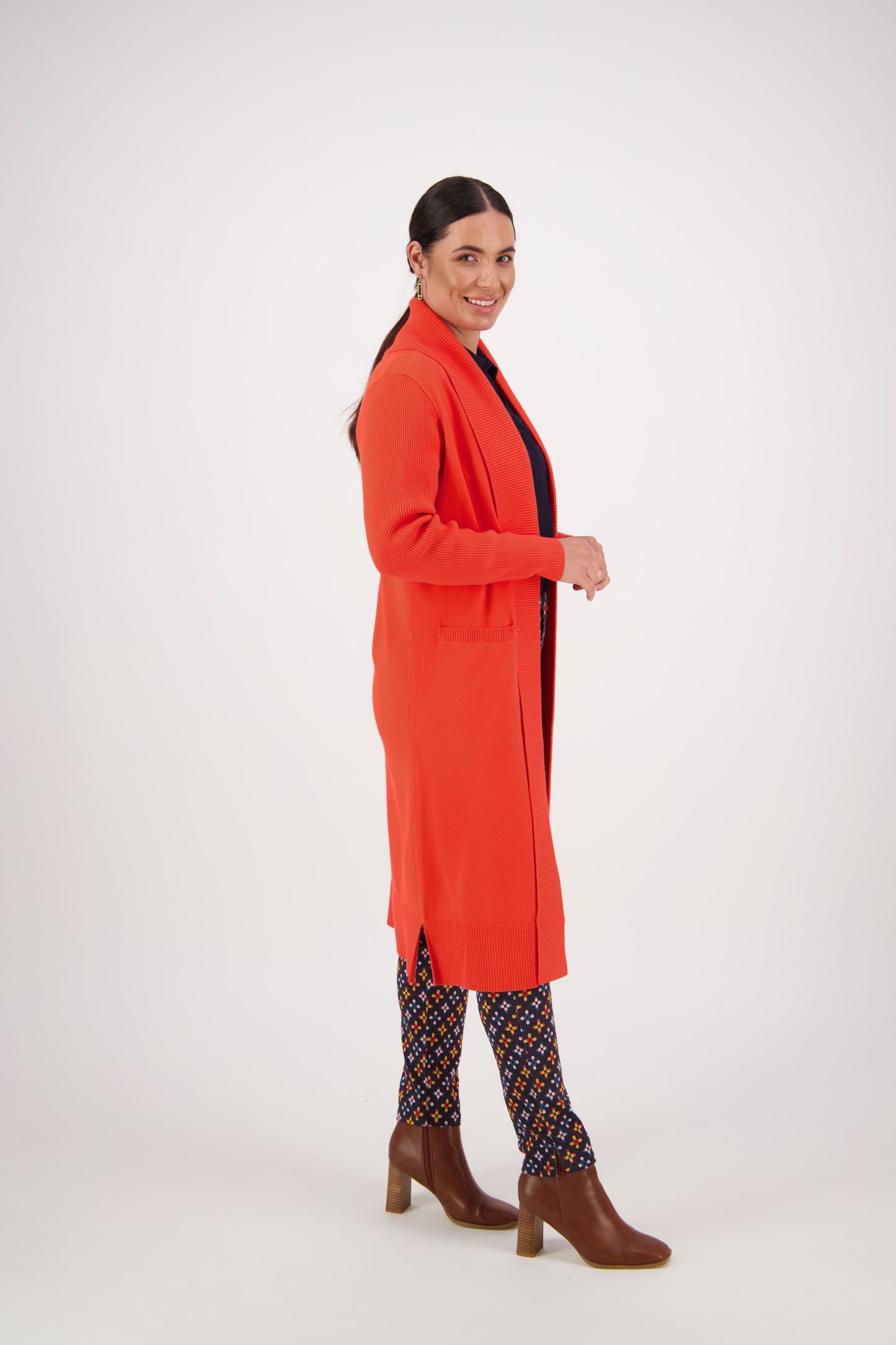 1065 Sunset - Open Longline Cardi with Pockets - Vassalli