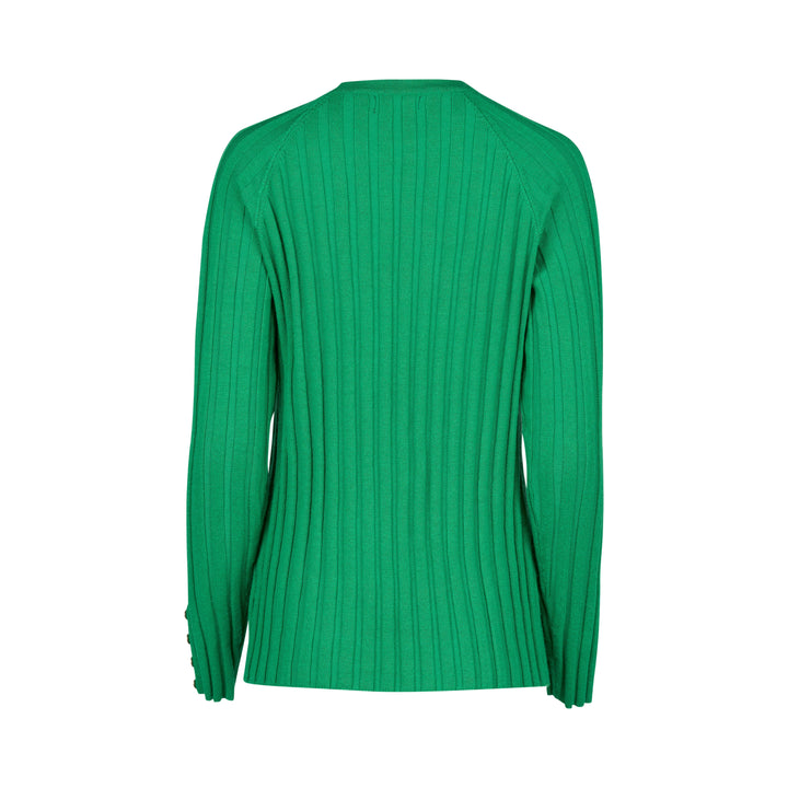 1071 Jungle - Round Neck Ribbed Knit Jumper with Dome Cuff Detail - Vassalli