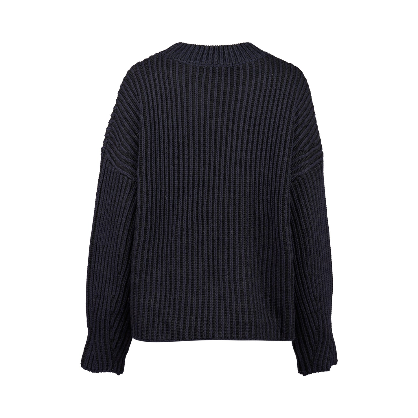 1077 Ink/Black - High Neck Two Tone Sweater with Shaped Sleeve - Vassalli