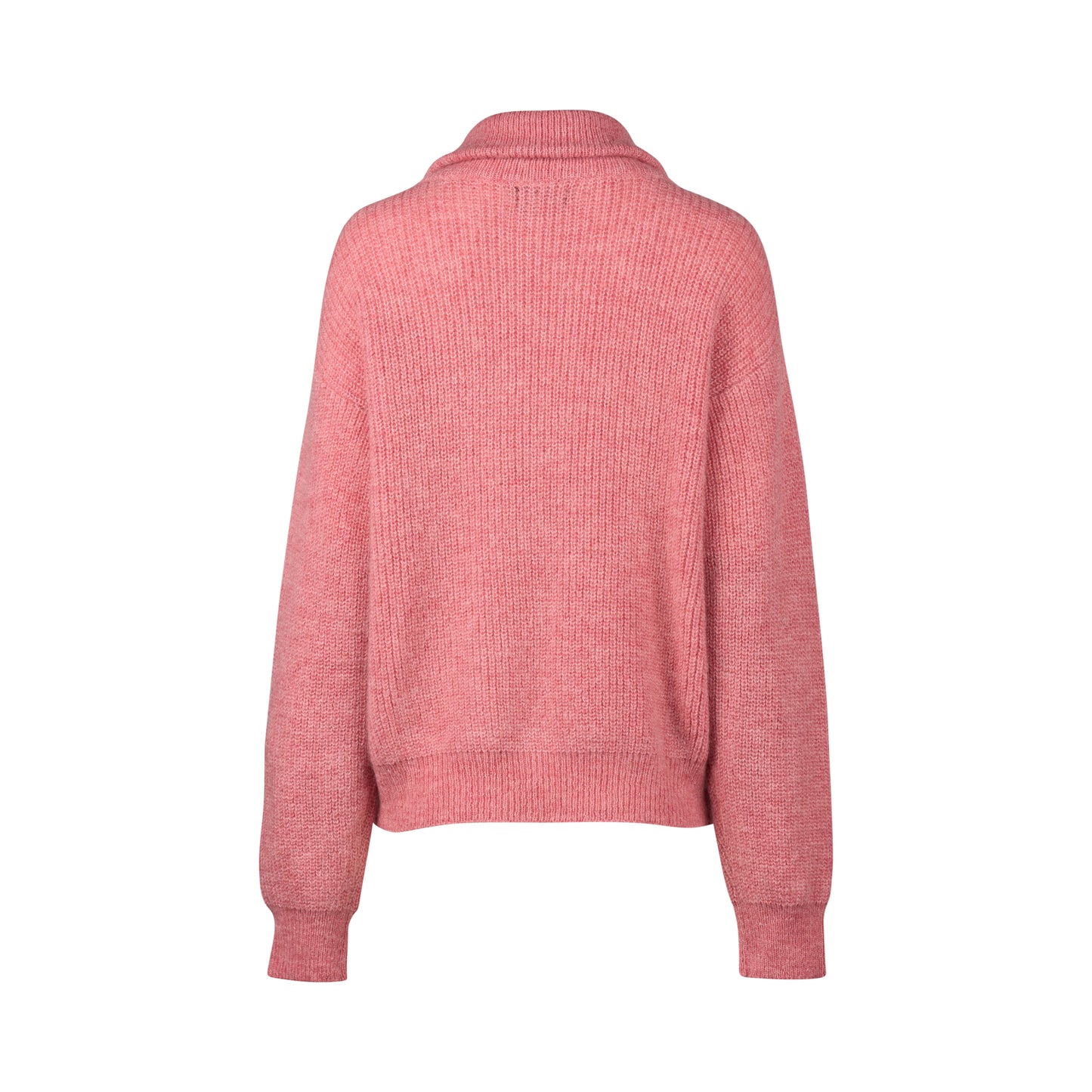 1080 Rose Pink - Relaxed Fit Half Zip Sweater with Collar - Vassalli