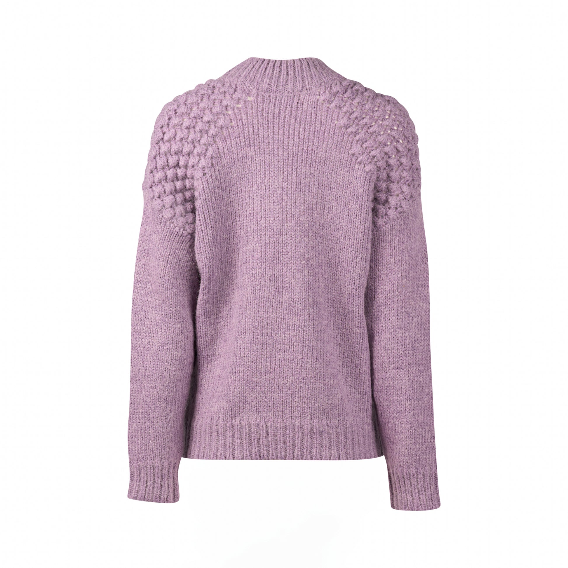 1081 Grape - Bobble Detail Sweater with High Neck - Vassalli