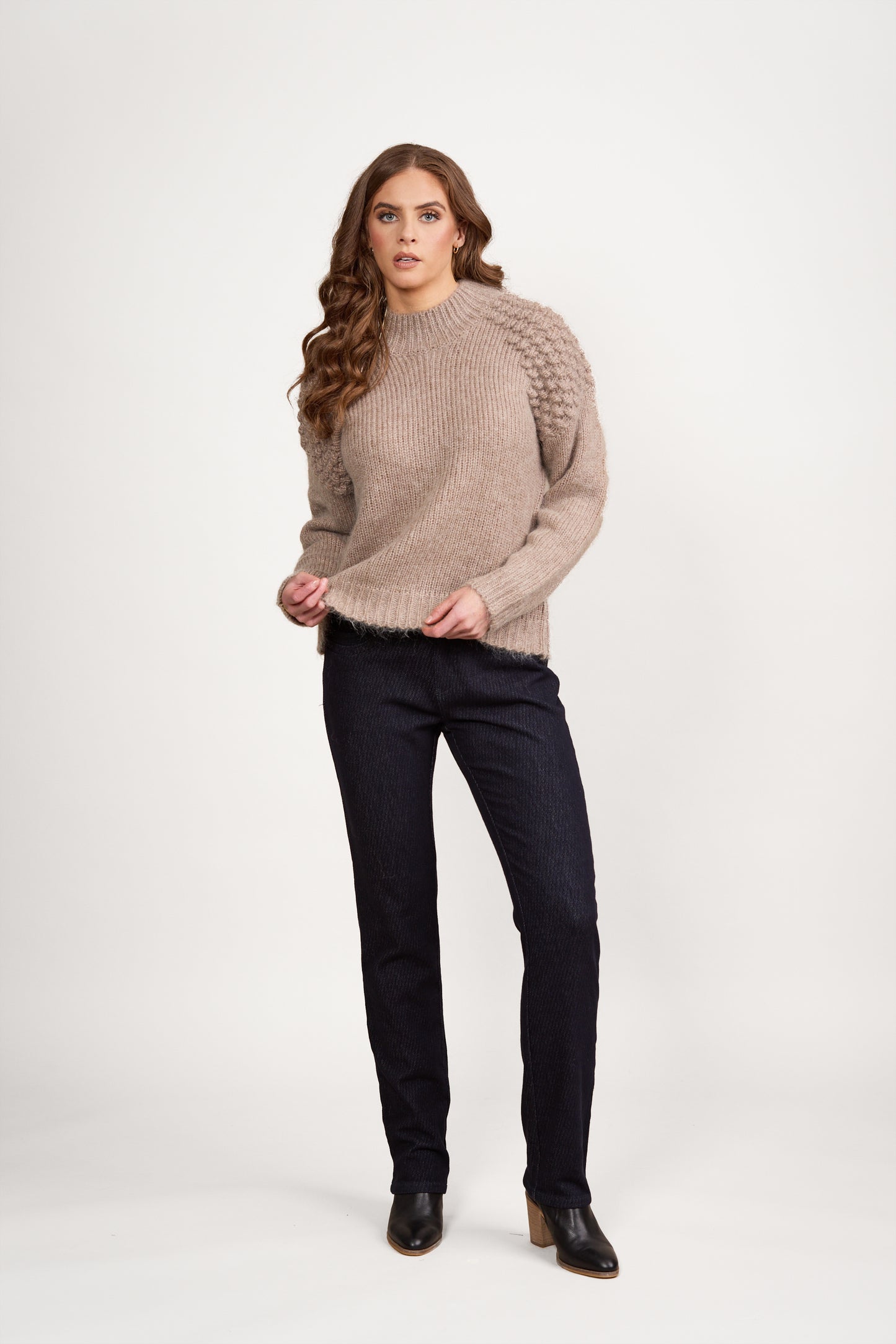 1081 Twig - Bobble Detail Sweater with High Neck - Vassalli