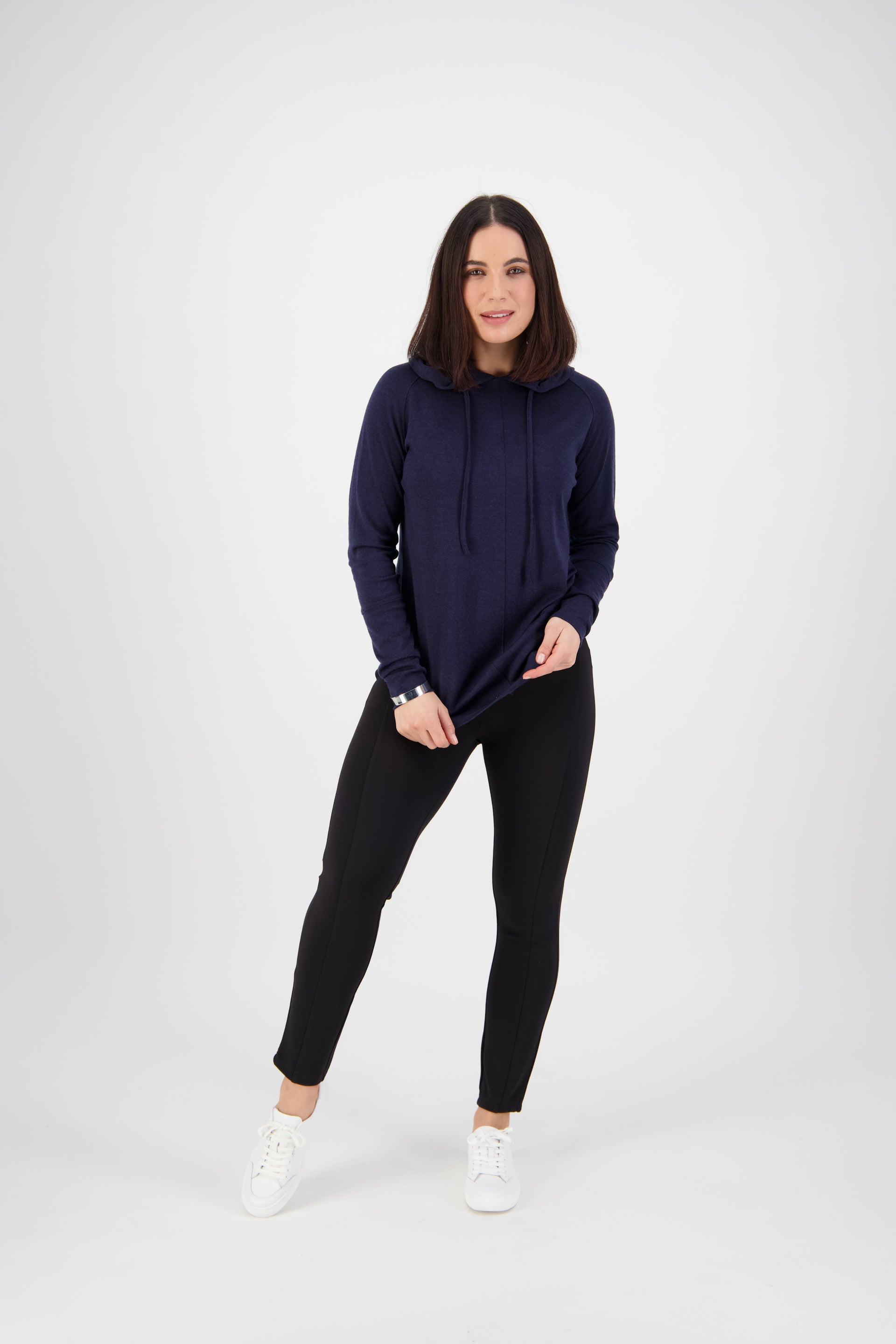 12105 Black - Skinny Leg Ankle Grazer Ponti Pull-On - Vassalli