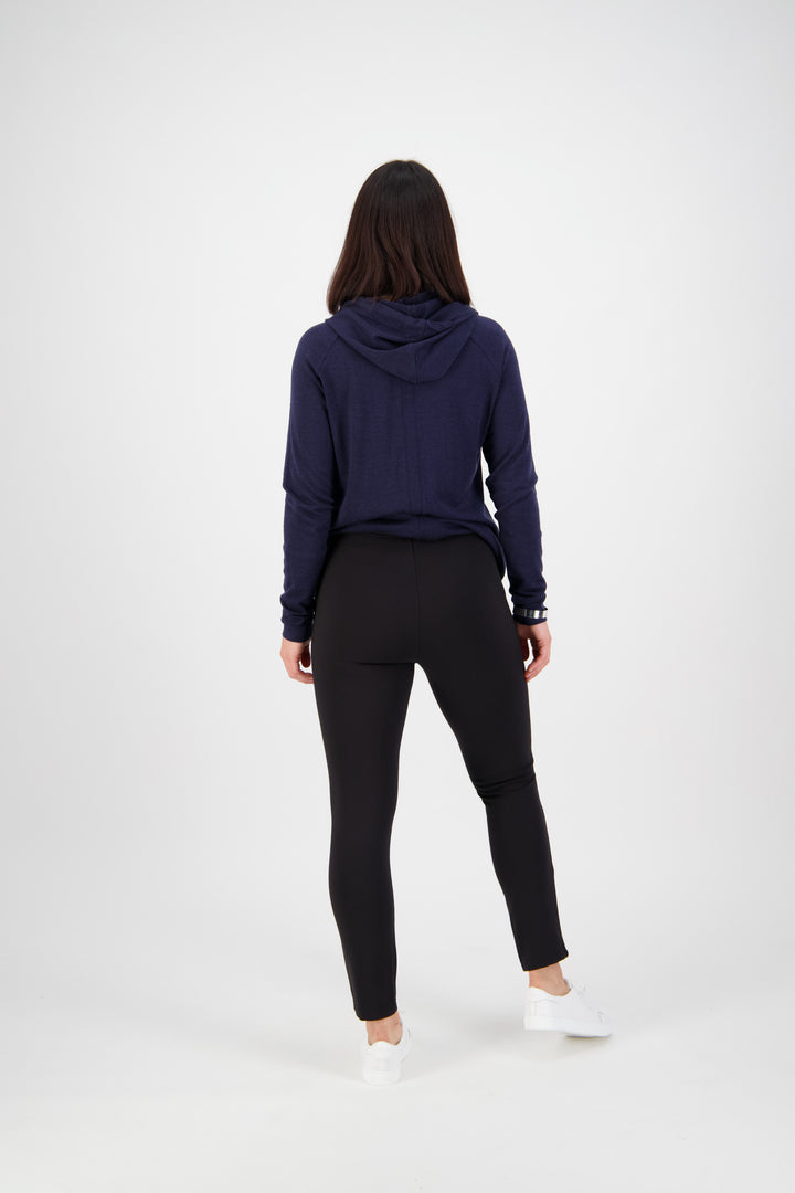 12105 Black - Skinny Leg Ankle Grazer Ponti Pull-On - Vassalli