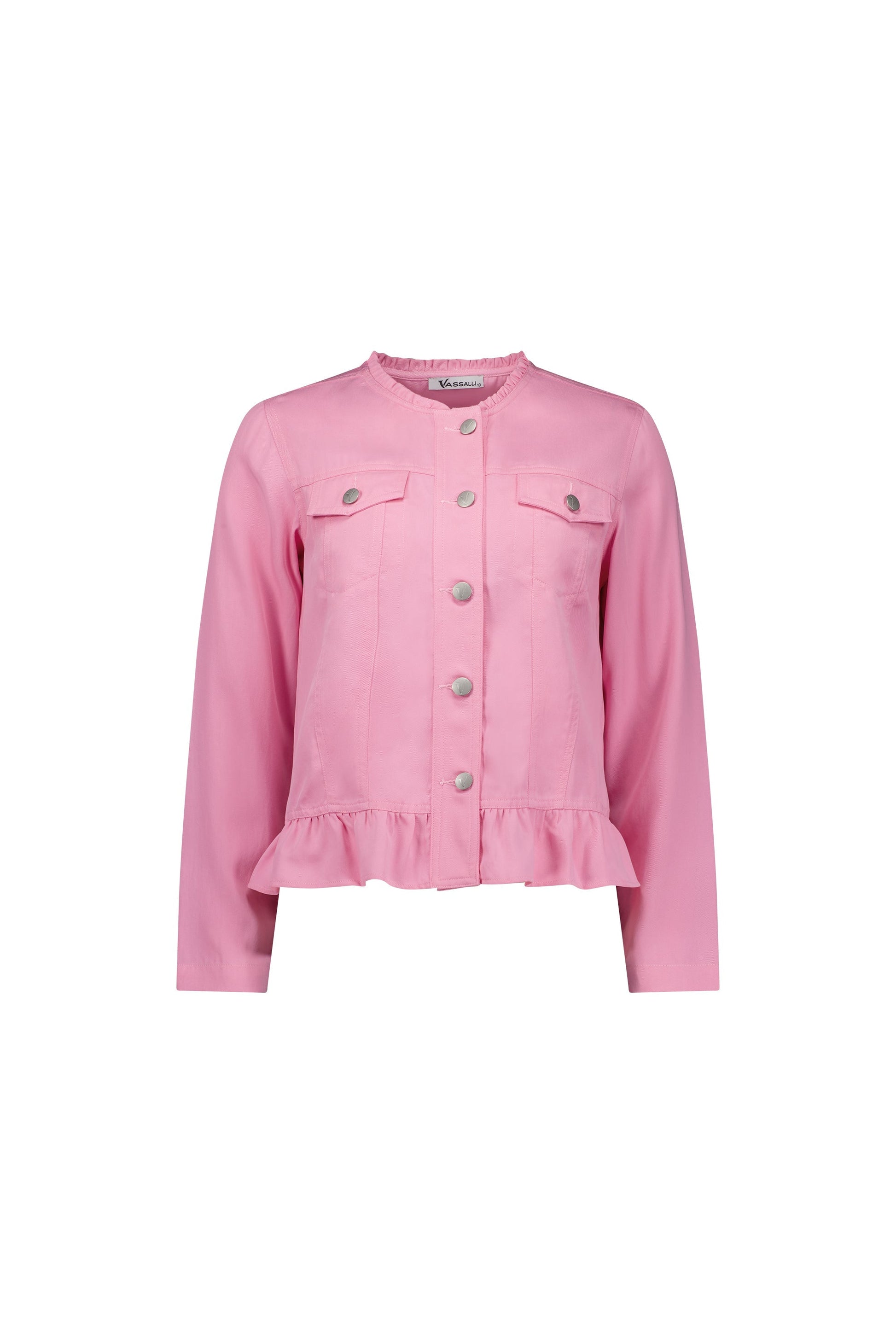 2047N Flamingo - Jacket with Frill Hem - Vassalli