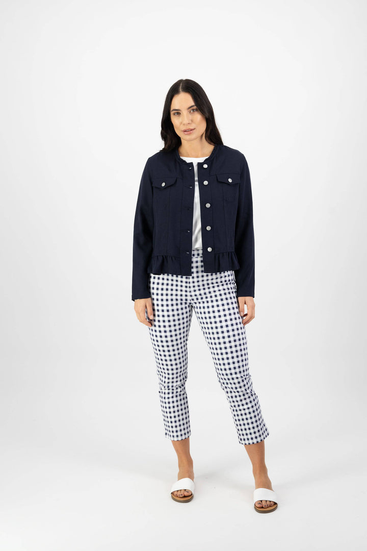 2047N Ink - Jacket with Frill Hem - Vassalli